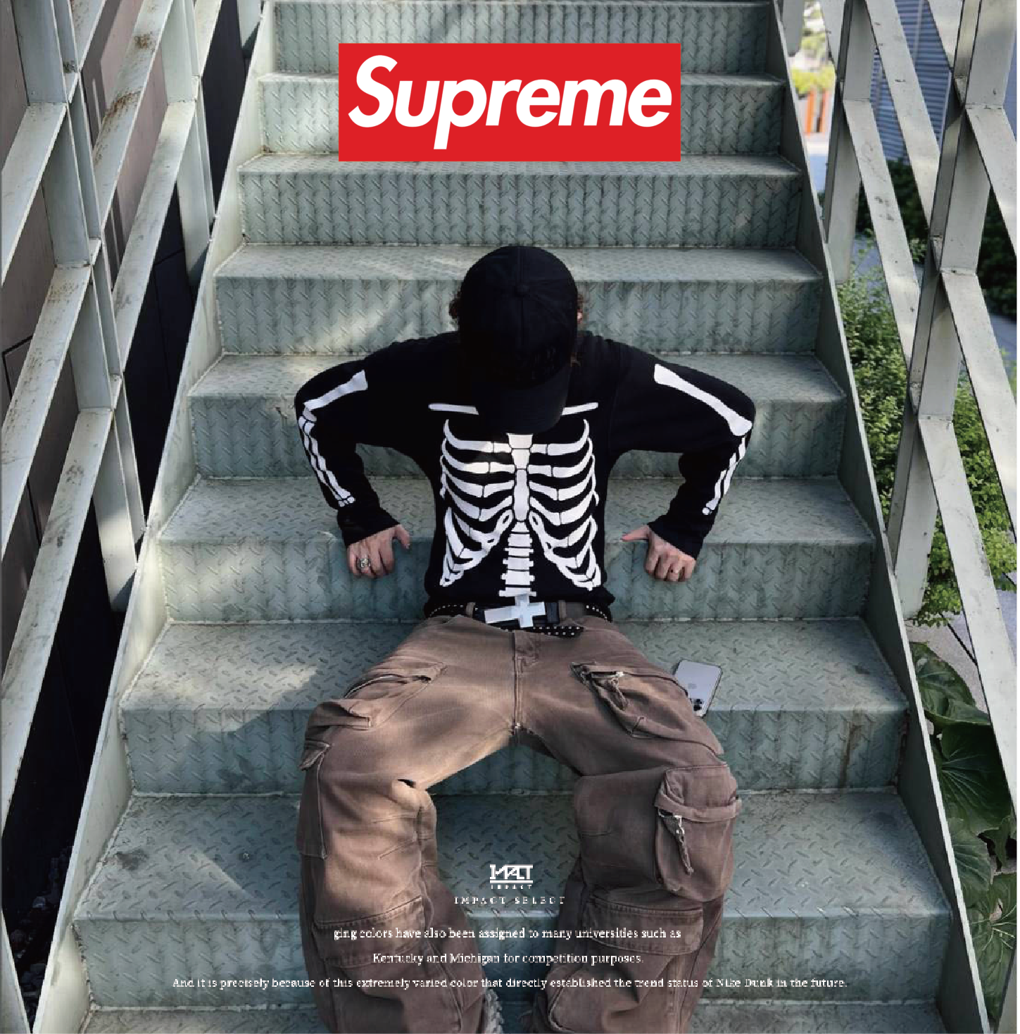 Supreme × Hanes Bones Thermal Crew 骨骼華夫格長袖內搭