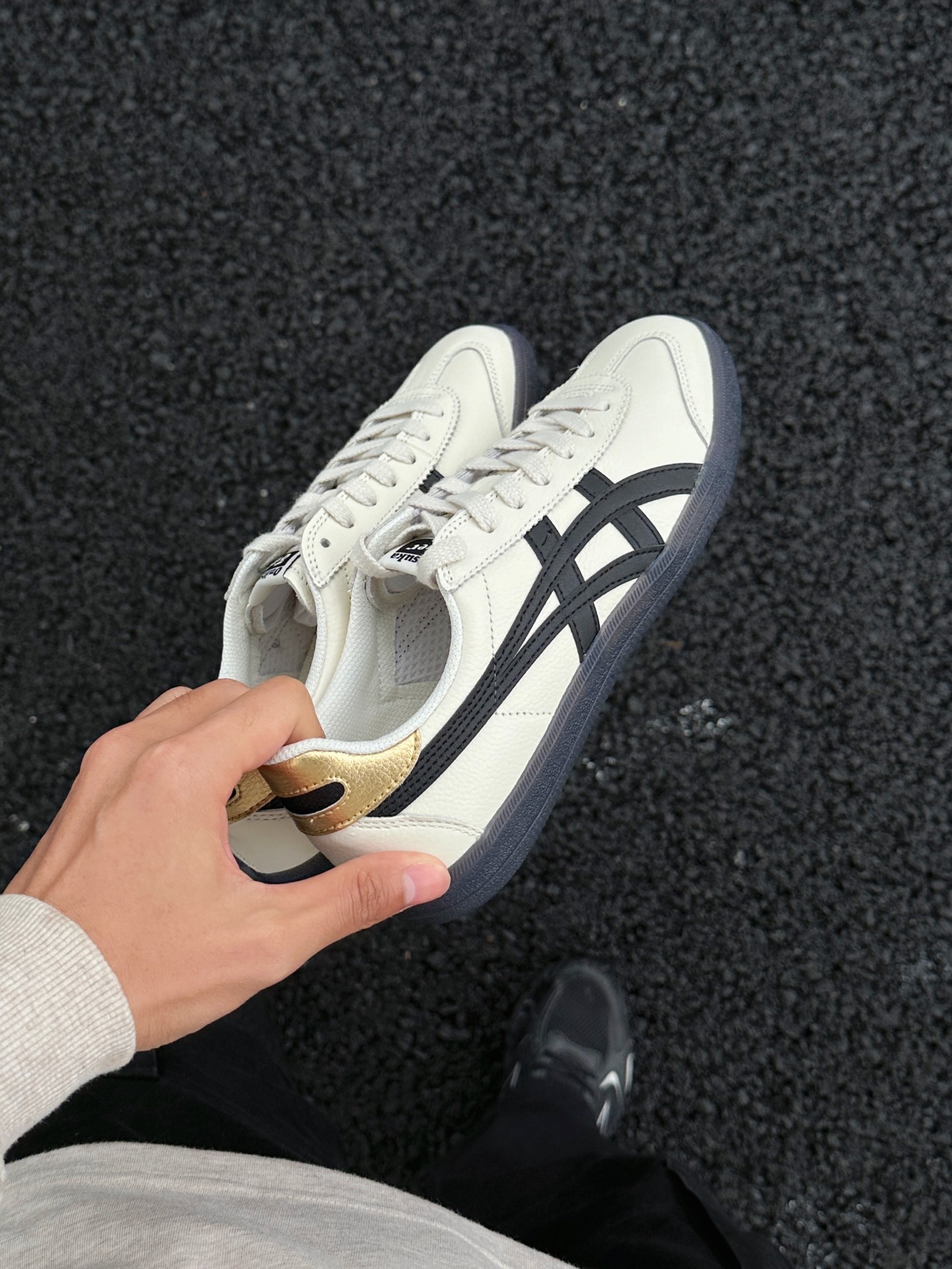 代購-Onitsuka Tiger鬼塚虎 Tokuten 美式復古 德訓鞋 白黑 男女同款  1183B938-100
