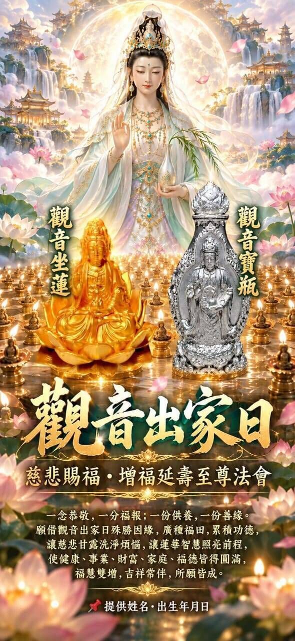 觀音出家日・慈悲賜福增福延壽至尊法會 10/28