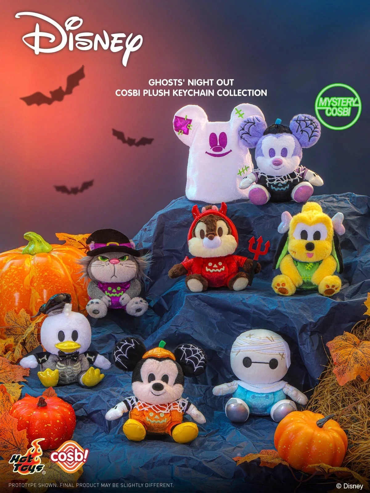 Hot Toys Disney Ghosts' Night Out Cosbi Plush Keychain Collection (Full set of 6)