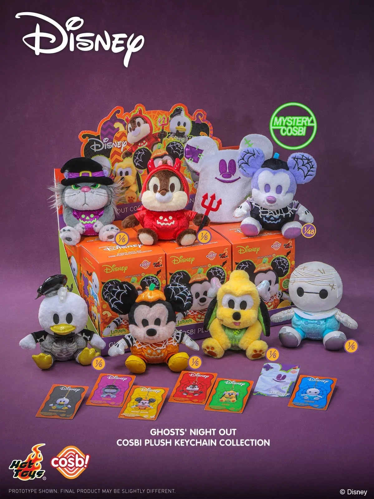 Hot Toys Disney Ghosts' Night Out Cosbi Plush Keychain Collection (Full set of 6)