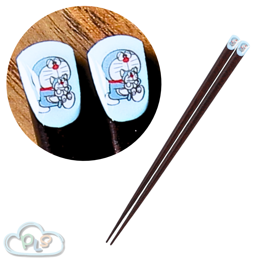 In Stock Wooden Chopsticks, Come Come Cat Series Doraemon Future Department Store Limited Edition Blue #40182-1