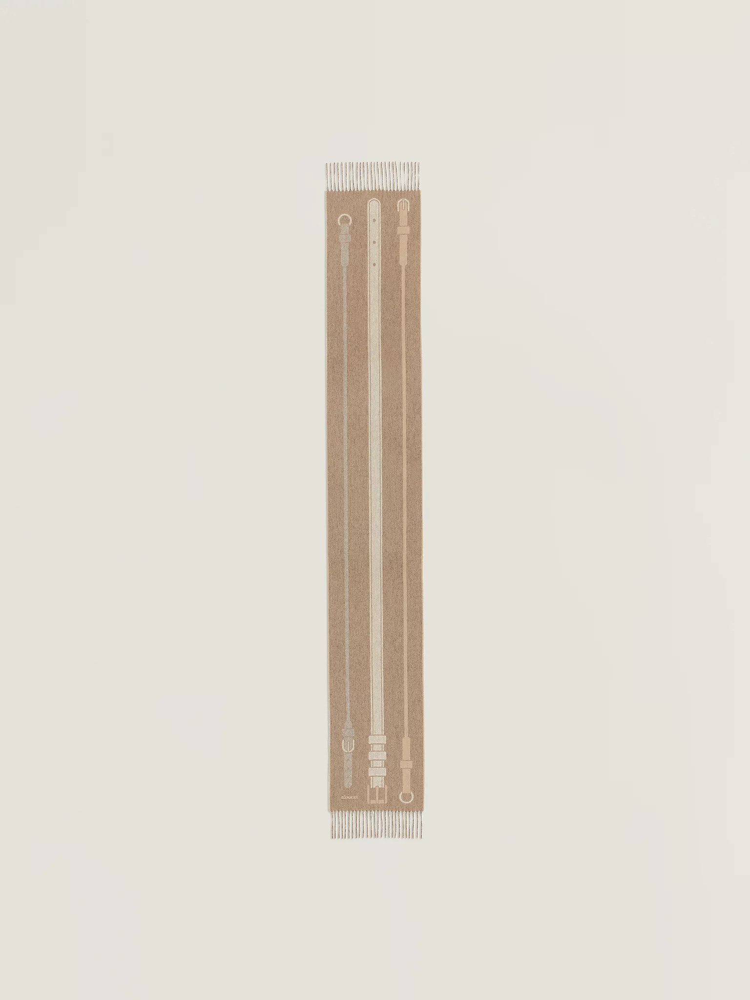 HERMES SANGLES EQUESTRES MUFFLER Beige Chiné / Kraft Chiné / Taupe / Ivoire
