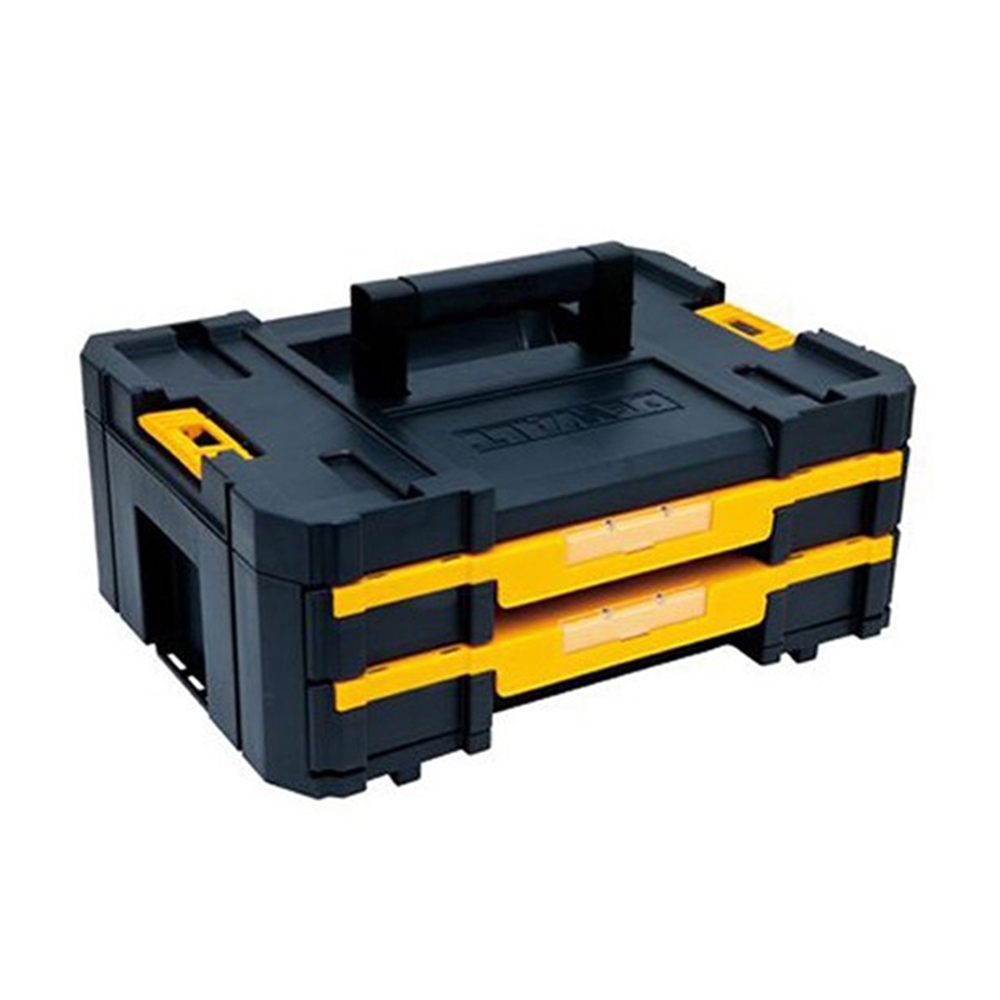 DEWALT 美國 得偉｜變形金剛系列 防開啟雙抽屜工具箱 適用於配件收納空箱 分隔設計｜DWST17804｜公司貨