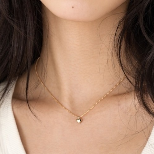 Unitage Puffy Heart Dainty Necklace