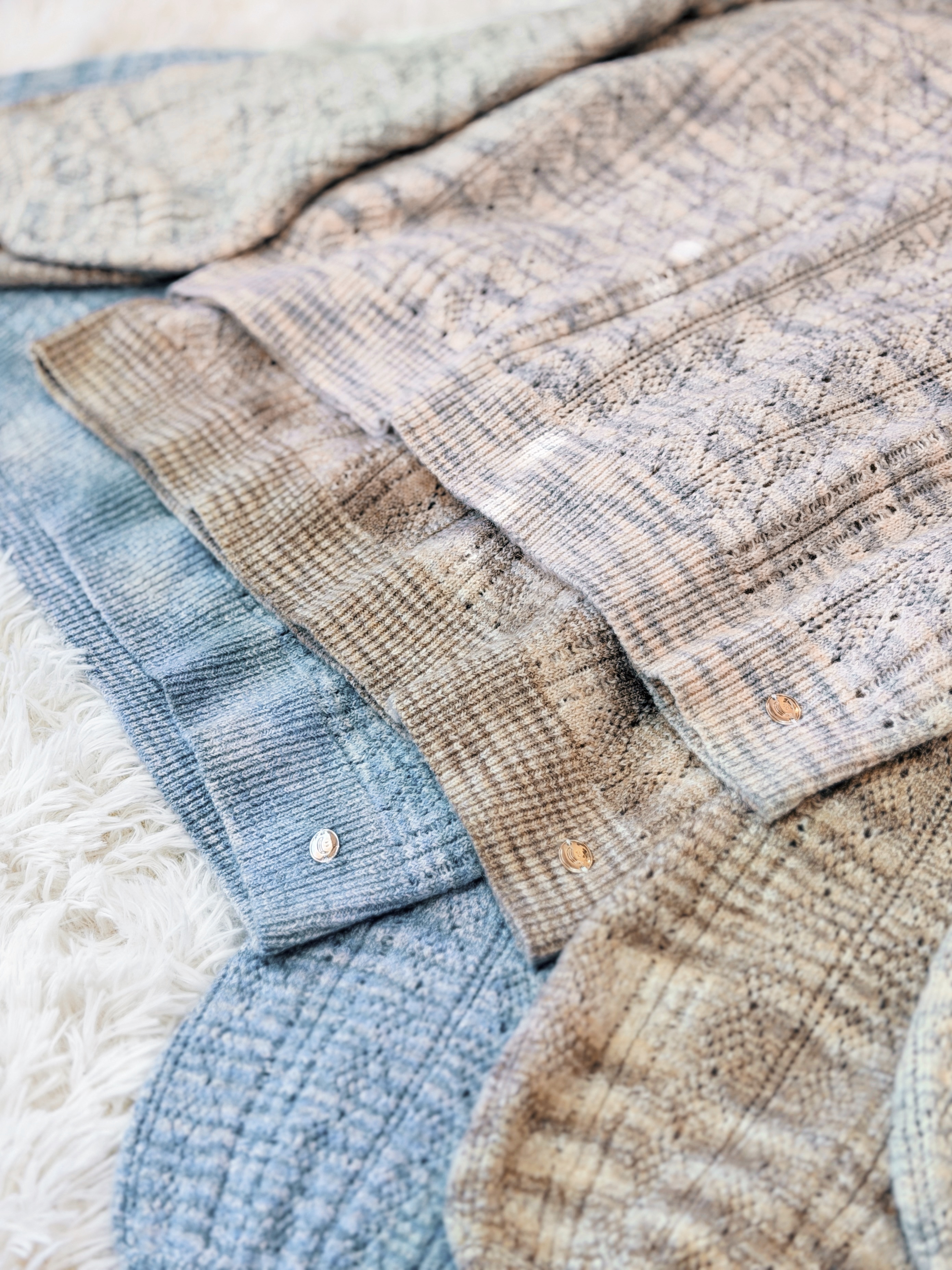 三色 / 混羊毛雪花泡泡袖毛衣 / Wool-Blend Flecked Puff Sleeve Sweater