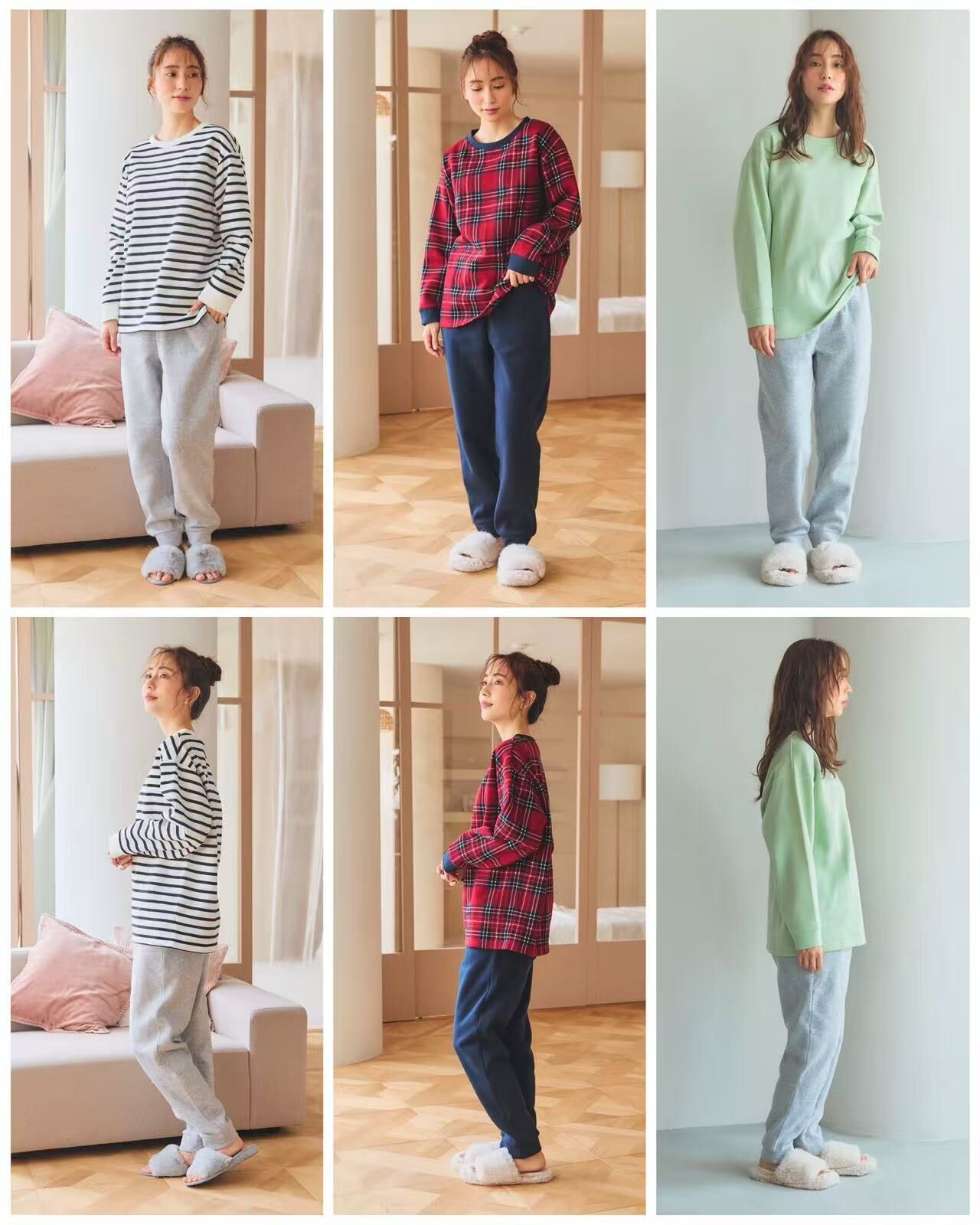 【預購】JM102301 日本 LAFUKU 裏起毛柔軟家居服套裝