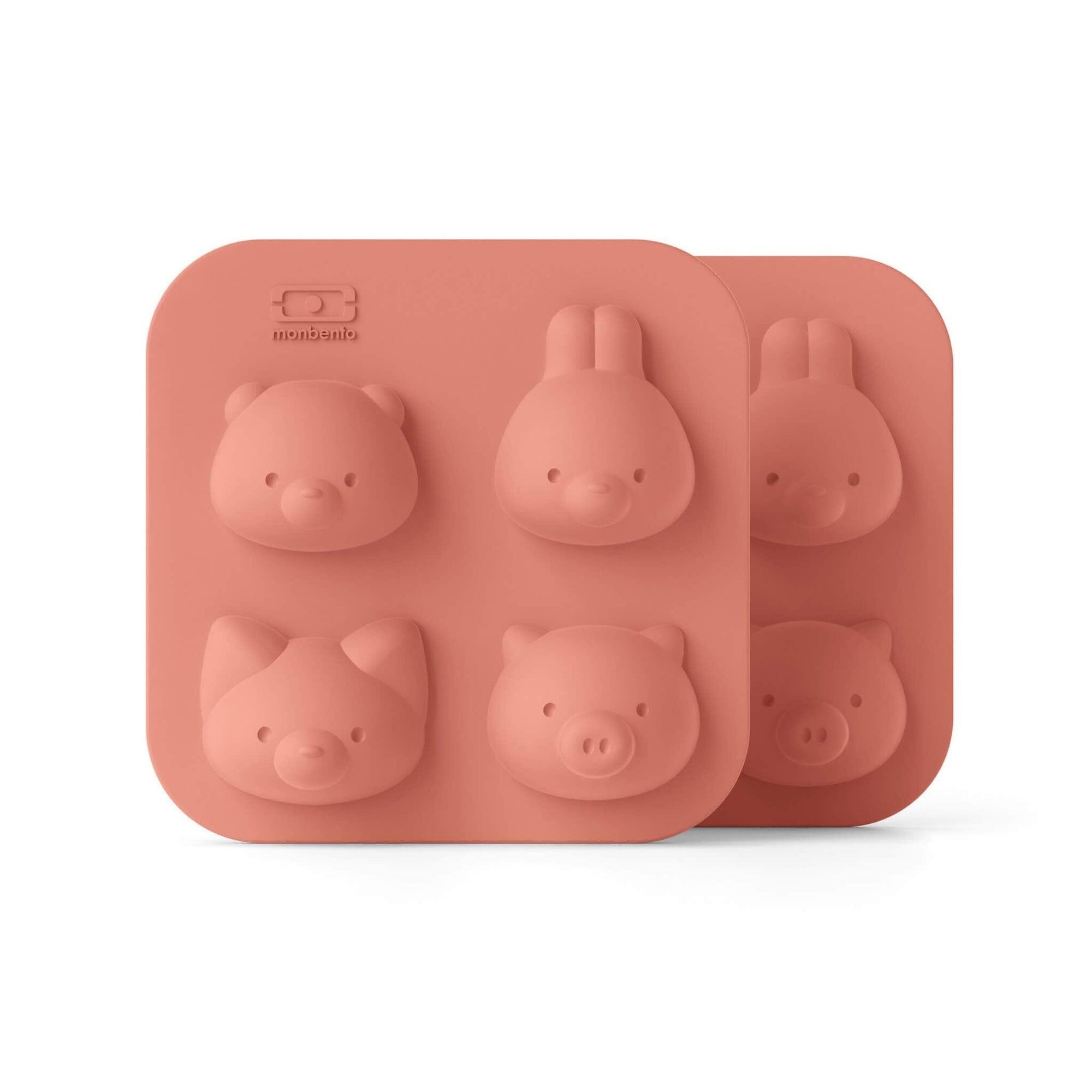 【MONBENTO】MB Silifriends 動物朋友白金矽膠模具｜2塊8格・每格16ml｜兔仔・狐狸・小豬・小熊｜耐熱230°C