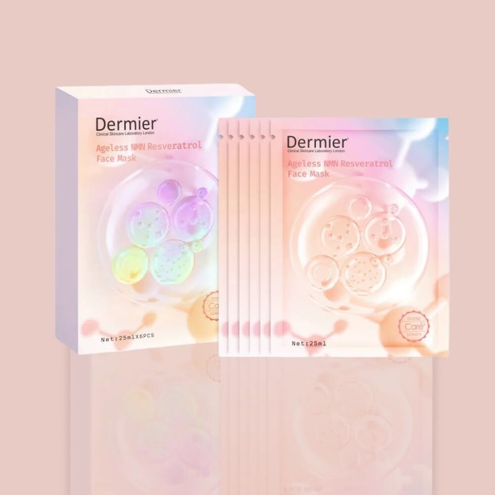 英國Dermier NMN白藜蘆醇面膜D040 (25ml x 6片) (7-10日寄出)混合買三件共減$20 如此類推💢不提供存貨服務💢