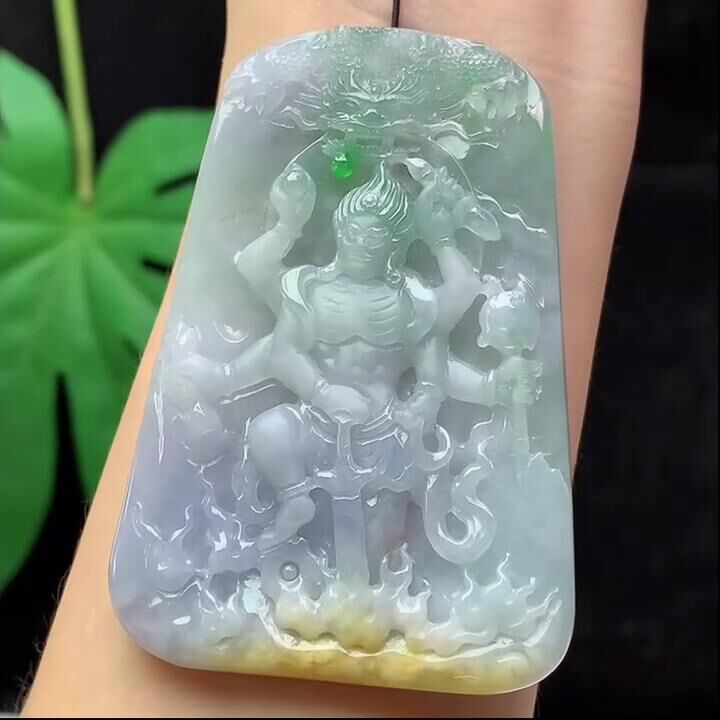 翡翠春彩不動明王,天然翡翠A玉, 緬甸玉, Jade, Jadeite