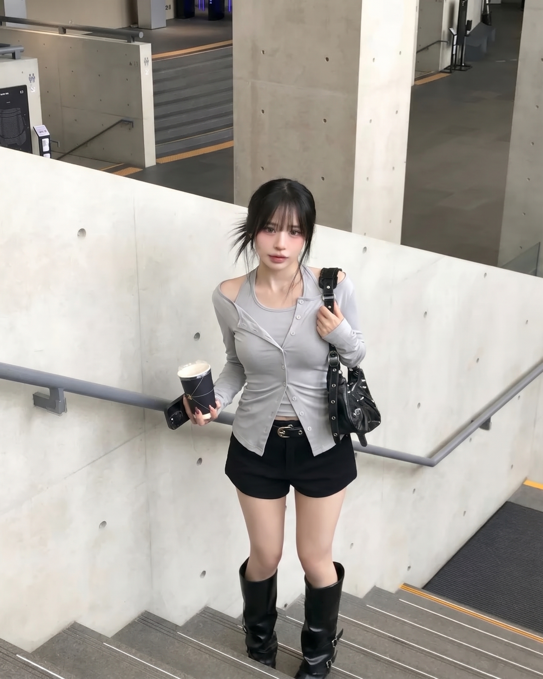 <韓國爆紅>SOUL'S COLOR Cindy 證件照 掛脖 顯瘦 露肩 假兩件 長袖 七色