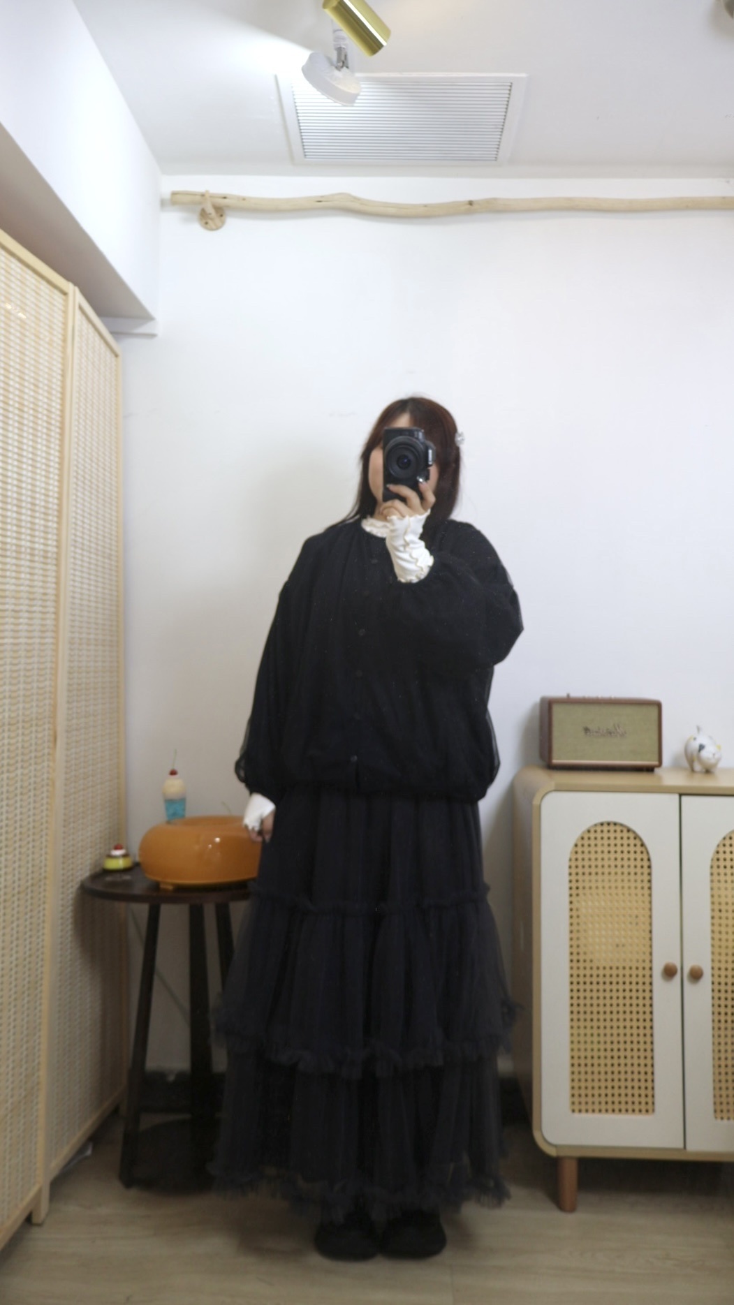 圓領泡泡袖紗質外套