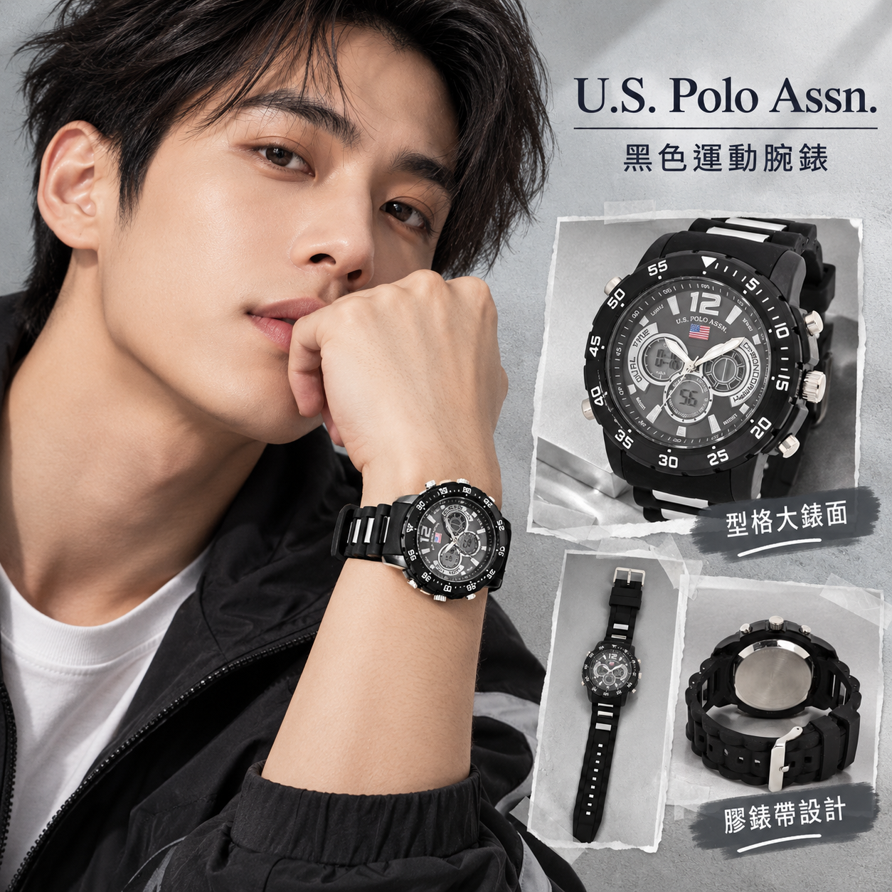 【預購】U.S. Polo Assn. N102320 男裝手錶 (黑色)