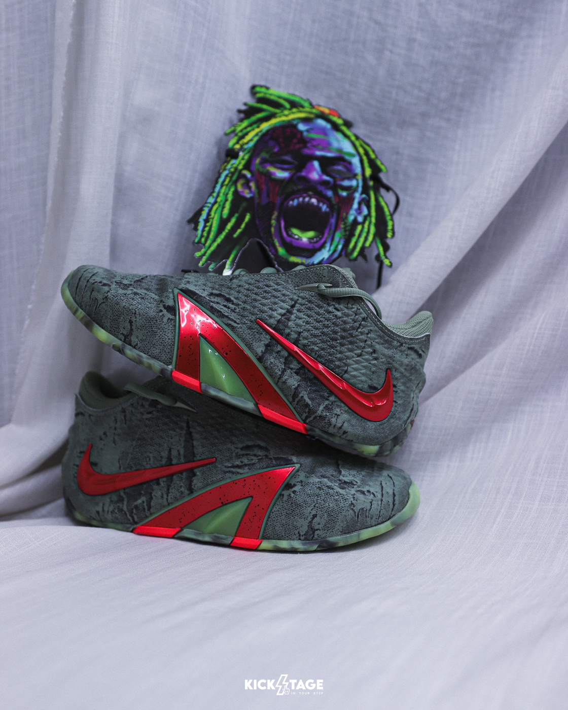 大童鞋 女生尺寸 NIKE JA 4 GS 'Halloween' 殭屍 萬聖節 油綠 牙齒 實戰 緩震 籃球鞋【IIU7664-300】