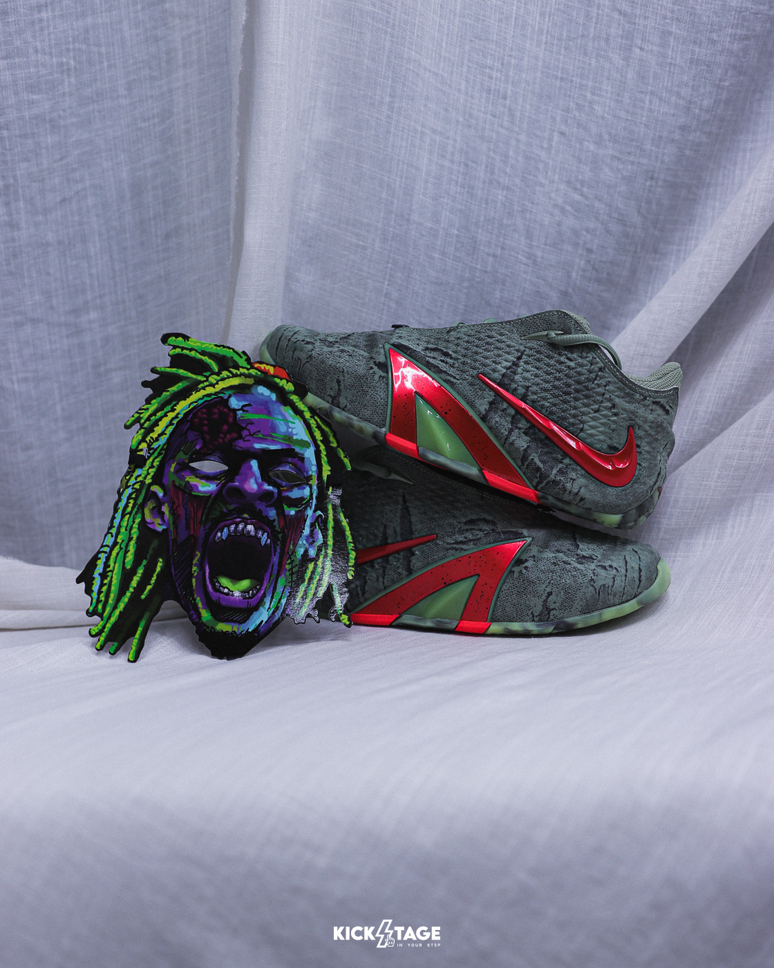 大童鞋 女生尺寸 NIKE JA 4 GS 'Halloween' 殭屍 萬聖節 油綠 牙齒 實戰 緩震 籃球鞋【IIU7664-300】