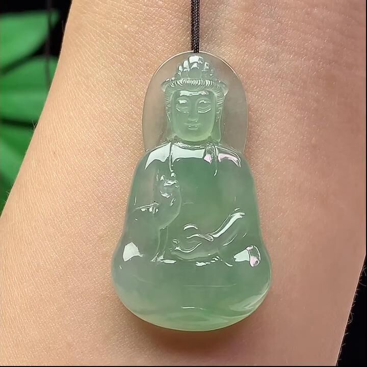 翡翠素衣觀音,天然翡翠A玉, 緬甸玉, Jade, Jadeite