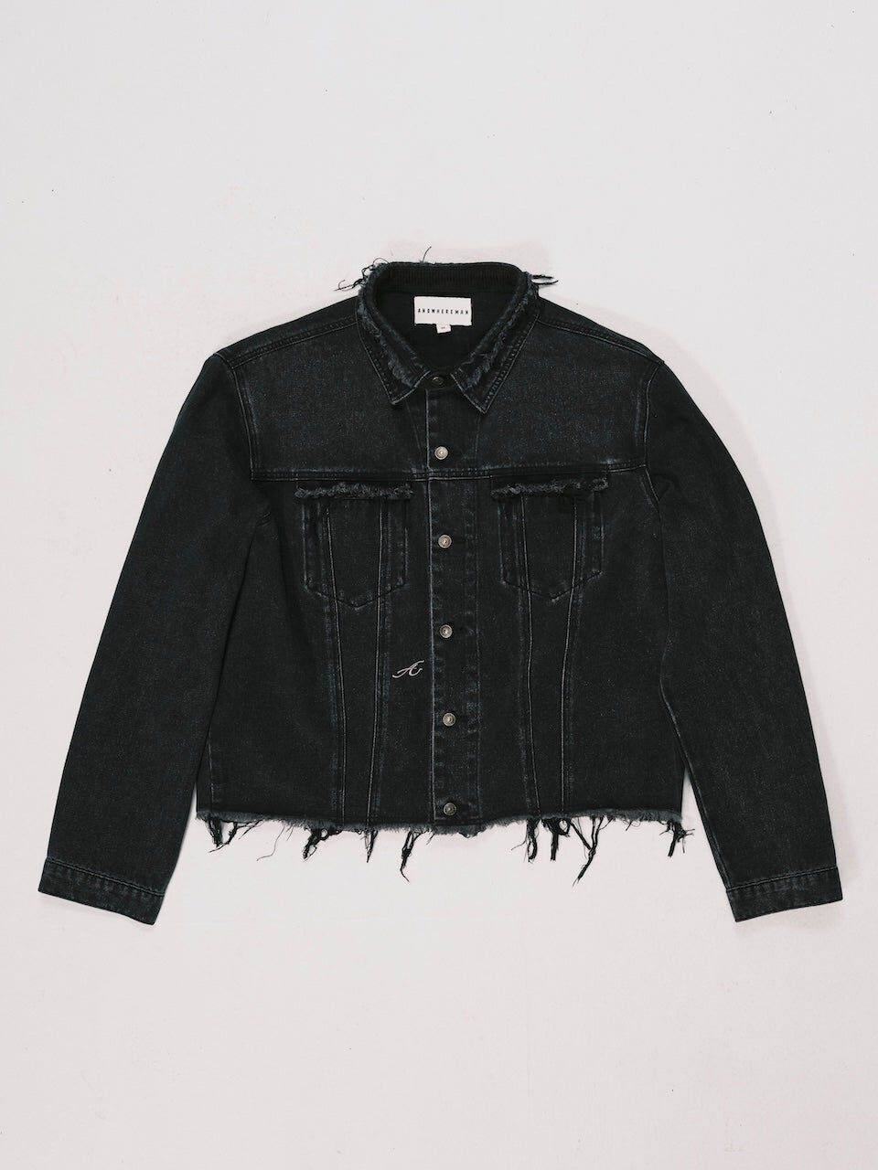 ANOWHEREMAN｜Cropped Denim Jacket (Black)