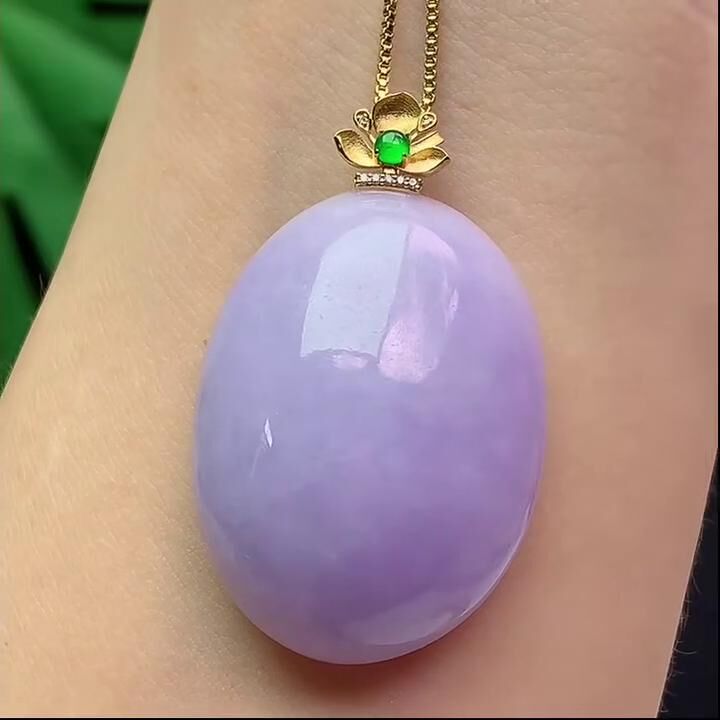 翡翠紫羅蘭吊墜,天然翡翠A玉, 緬甸玉, Jade, Jadeite