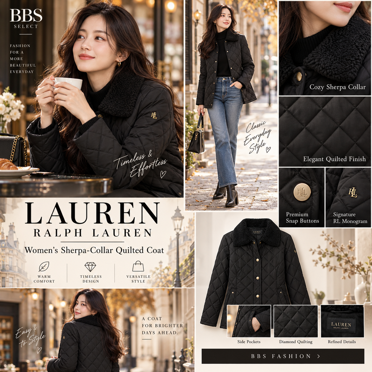 【預購】Lauren Ralph Lauren N102324 毛毛領外套