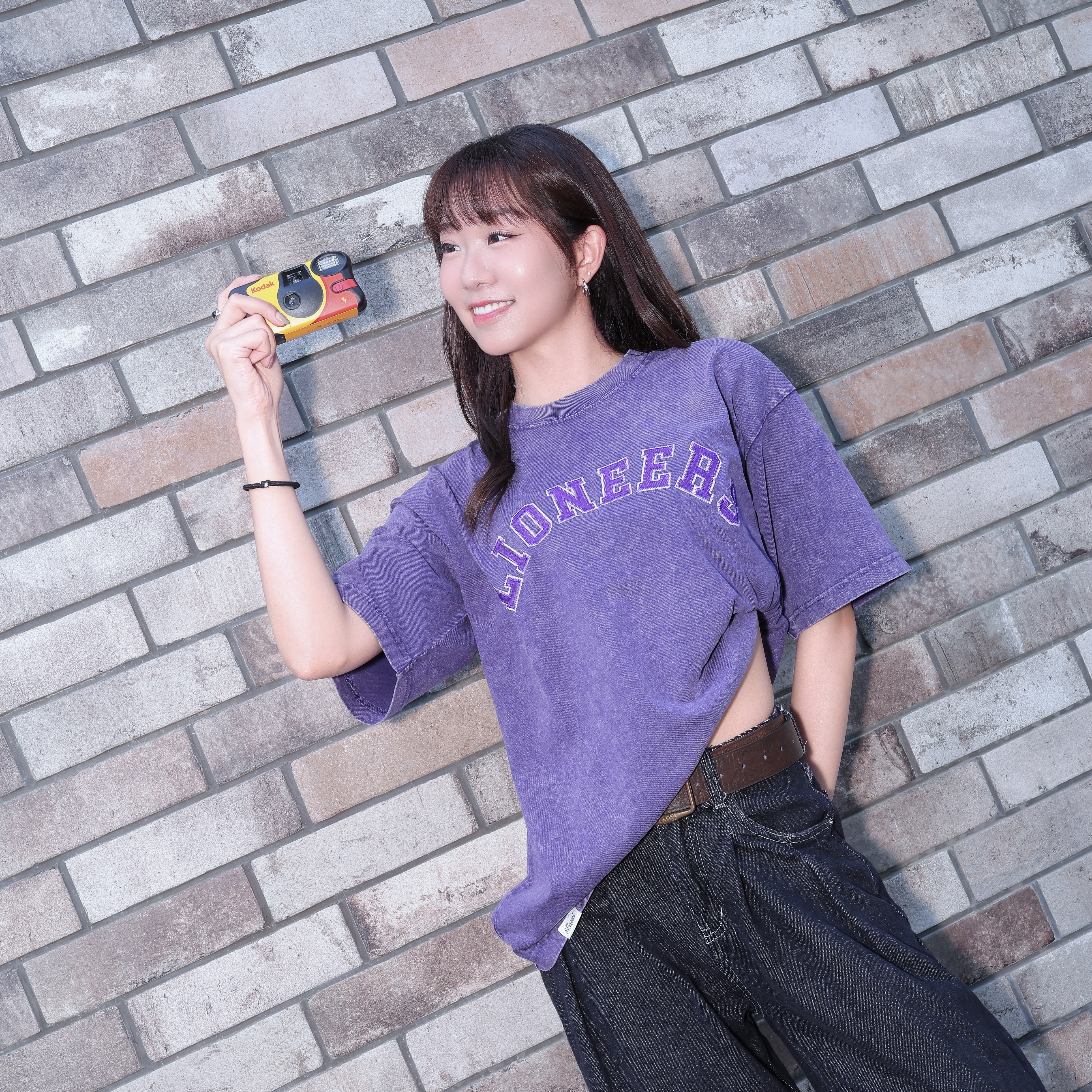 26-27 LIONEERS刺繡水洗短TEE｜紫