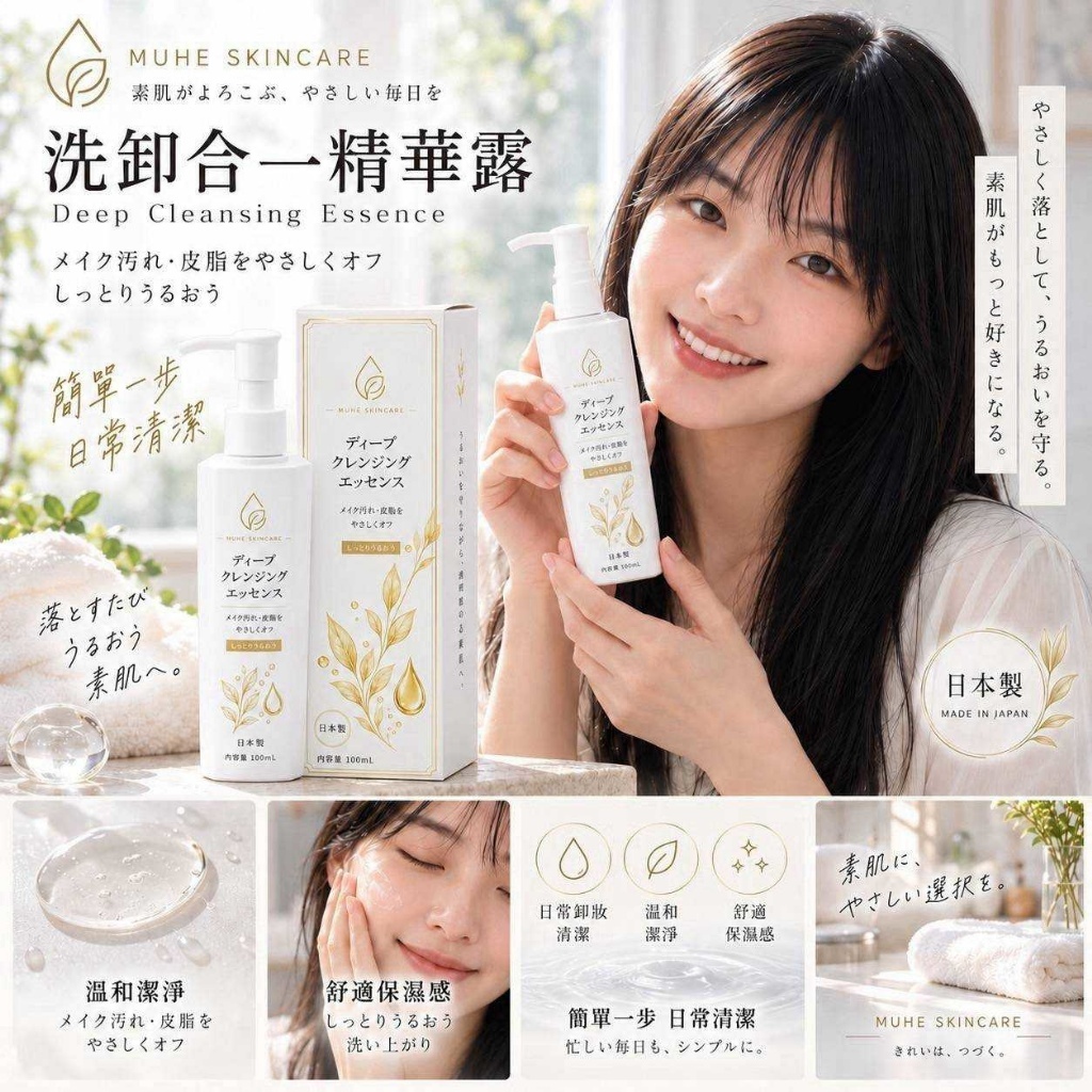 WSBB13155  【日本沐禾肌研／洗卸合一精華露 100ml/罐】（12月中旬）