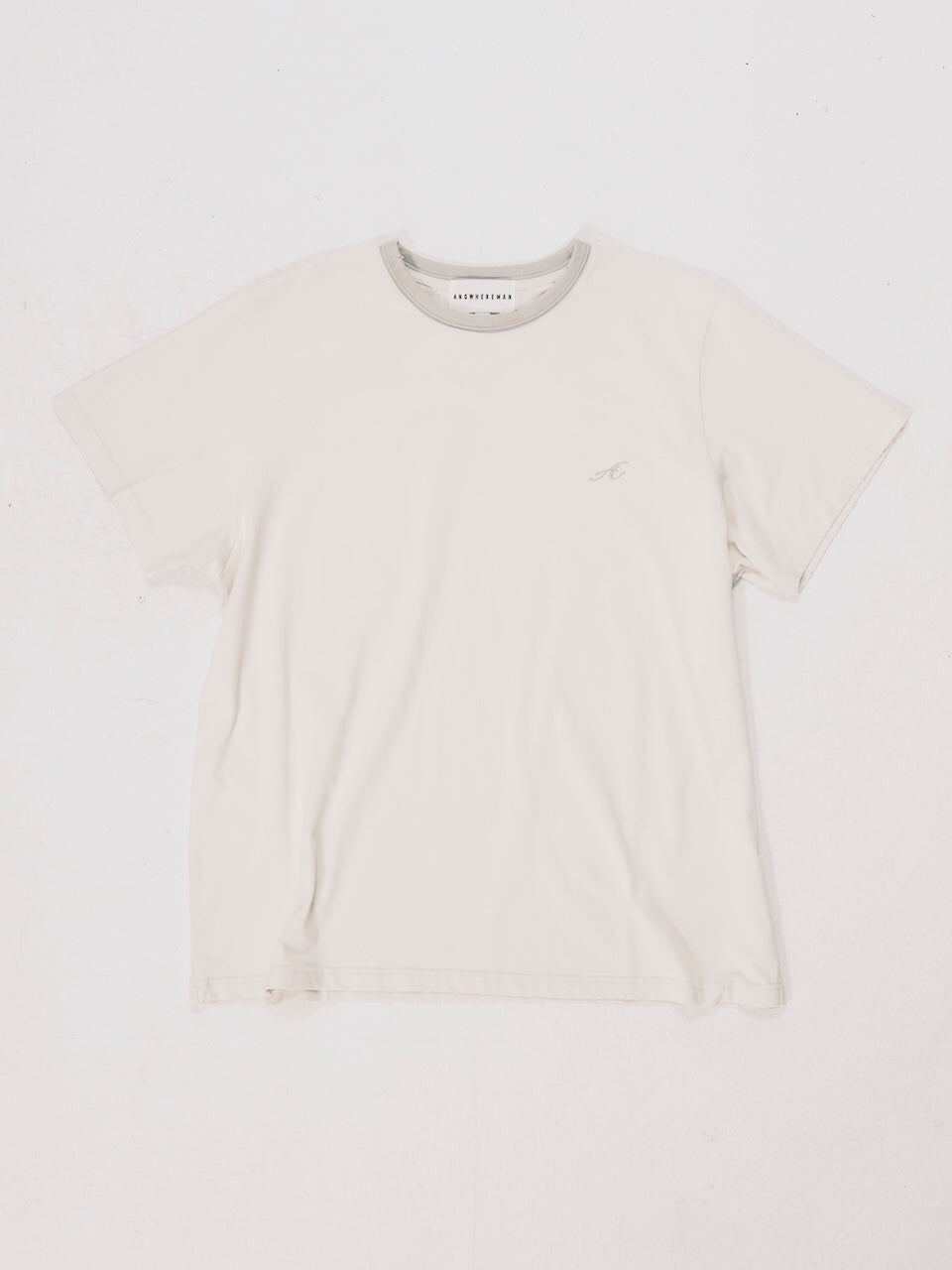 ANOWHEREMAN｜Contrast Collar Oversized Tee (Off White)