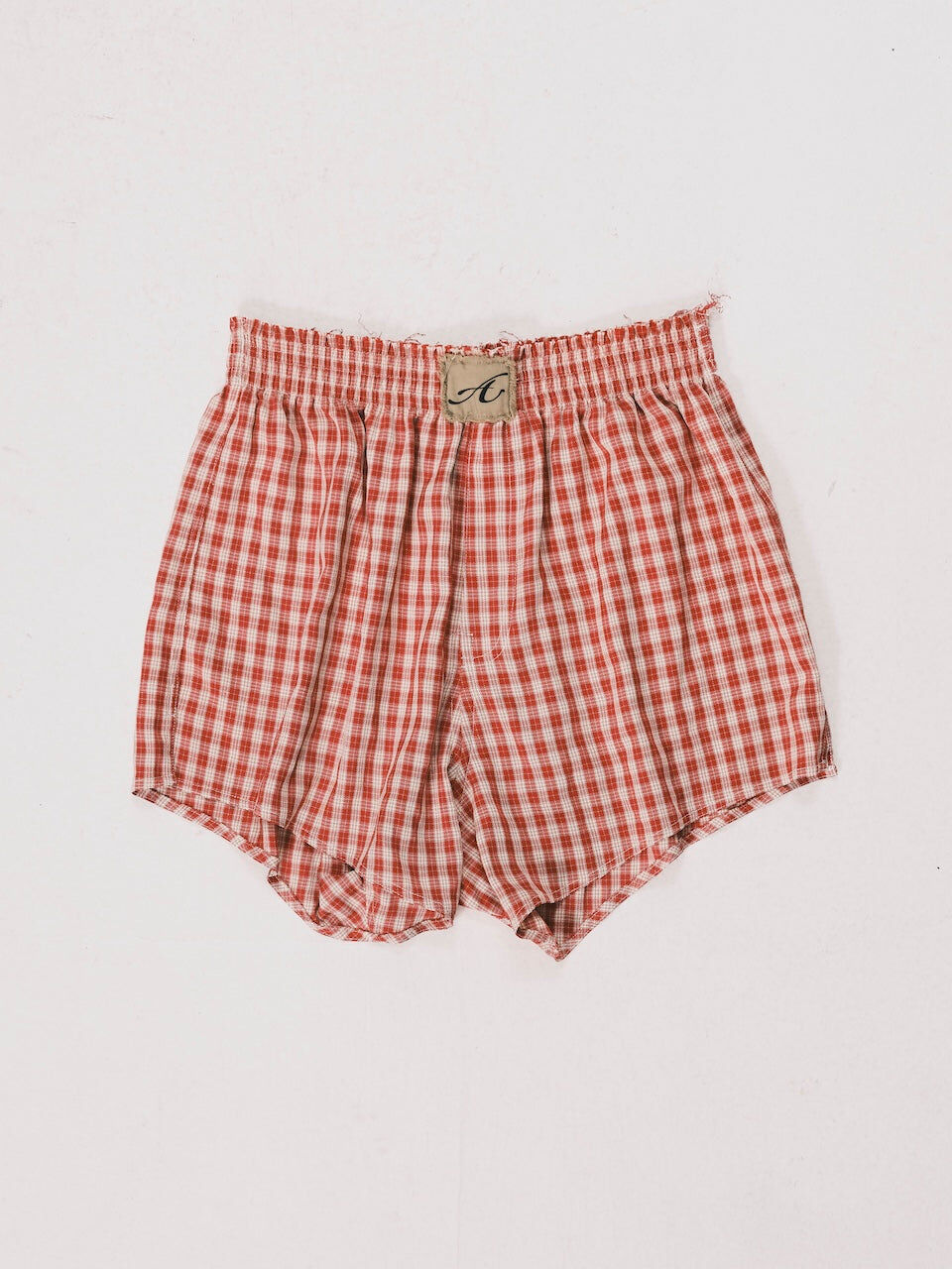 ANOWHEREMAN｜"A" Patch Check Boxer (Red)
