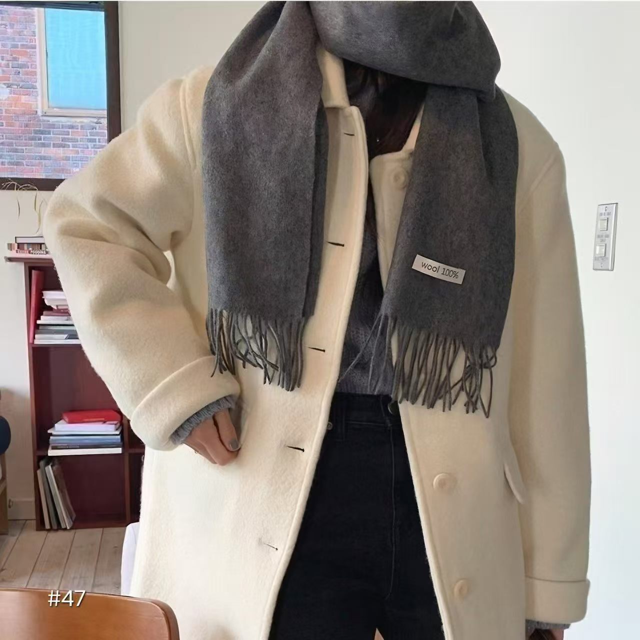 韓國親膚淨色Wool Scarf-48色 #AS771
