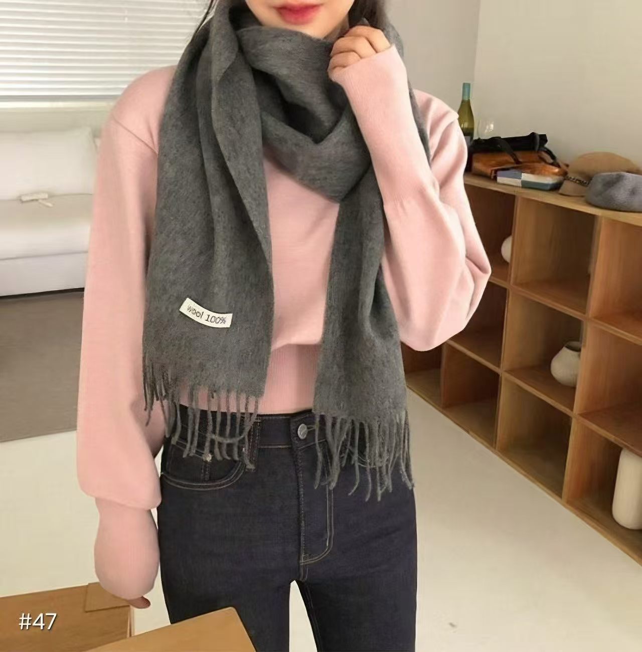 韓國親膚淨色Wool Scarf-48色 #AS771