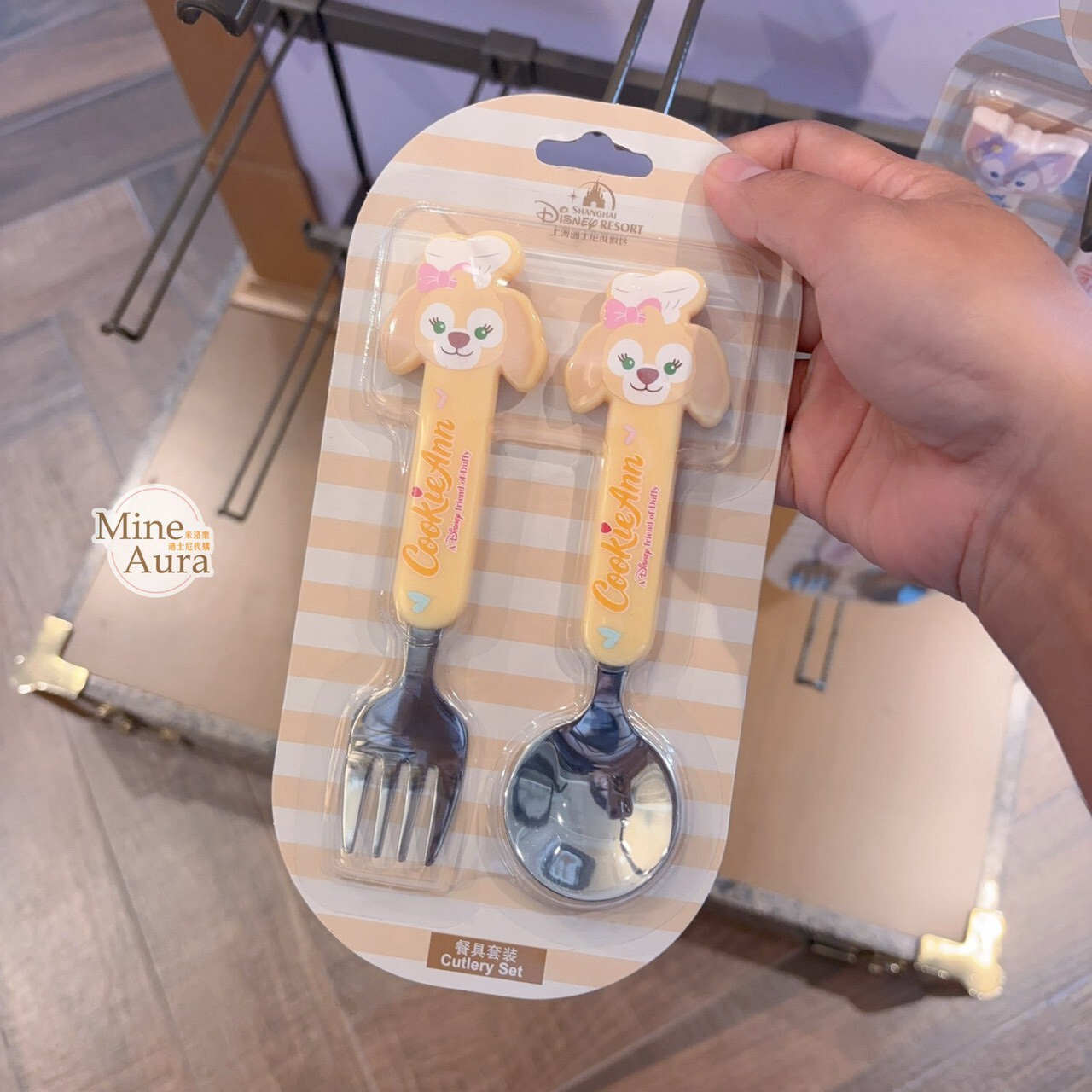 可琦安 餅乾 CookieAnn 大頭造型 湯匙 叉子 餐具 2入組 -上海迪士尼樂園