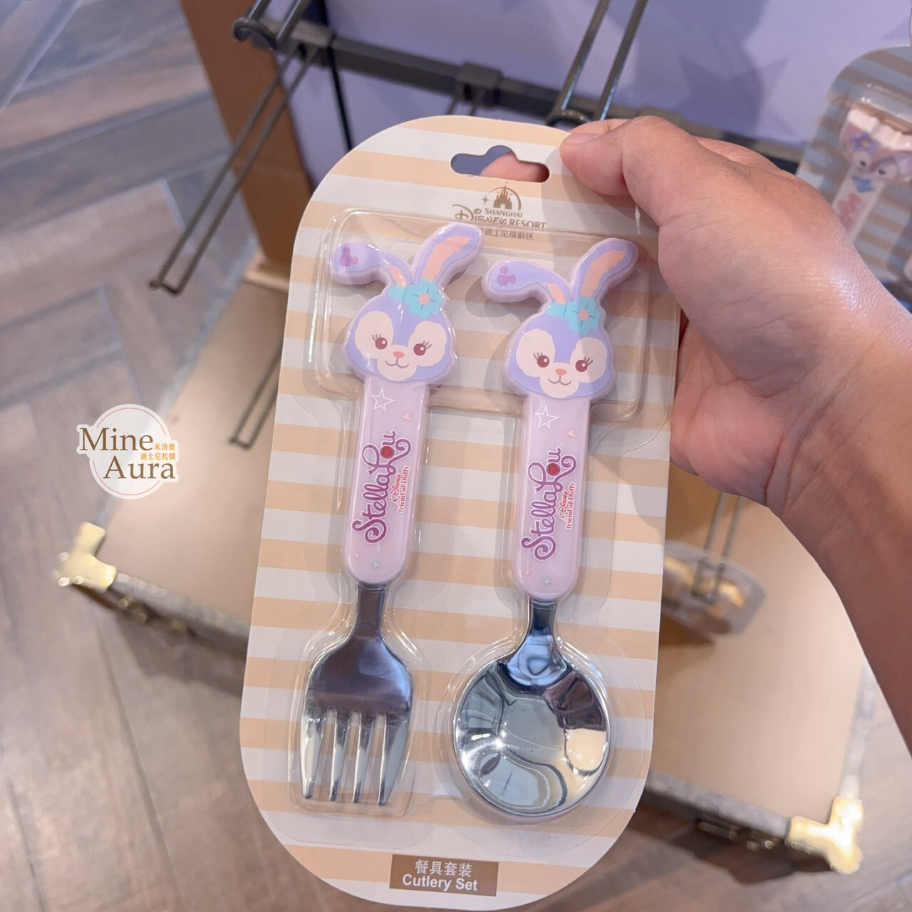 史黛拉露 星黛露 StellaLou 大頭造型 湯匙 叉子 餐具 2入組 -上海迪士尼樂園