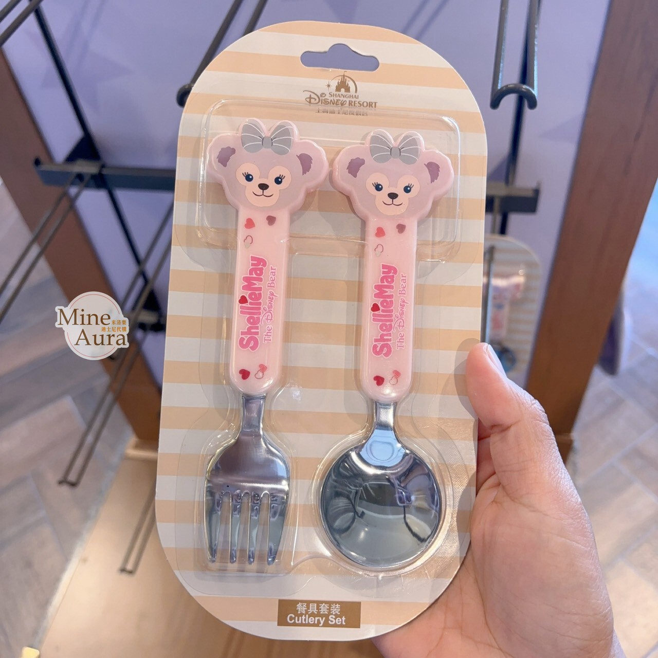 雪莉玫 ShellieMay 大頭造型 湯匙 叉子 餐具 2入組 -上海迪士尼樂園