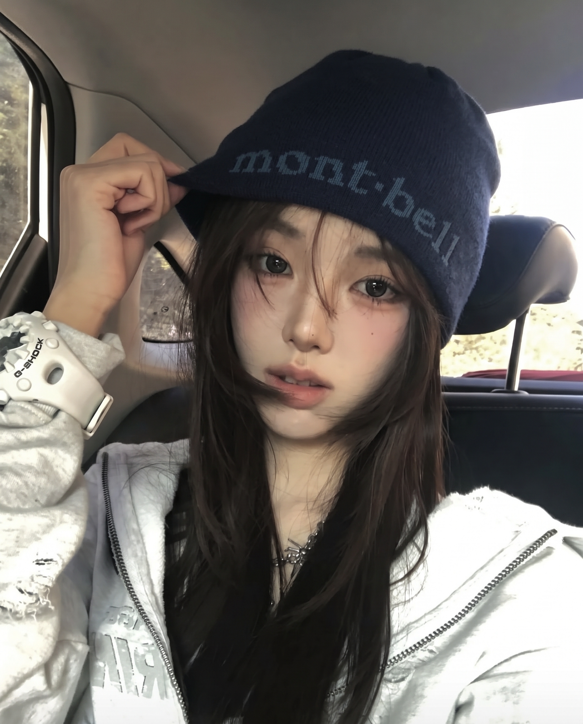 日本 Montbell 字母 針織 羊毛15% 混紡 毛帽 冷帽 兩色