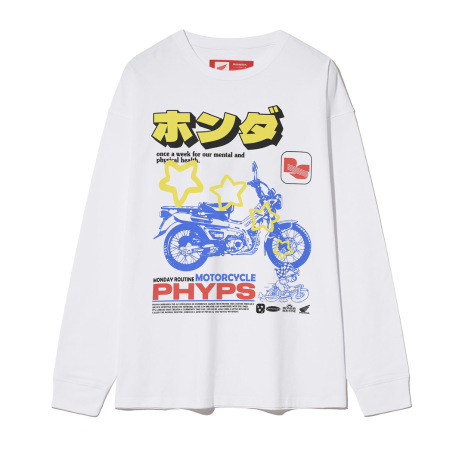 【代購】本田 HONDA PHYSICAL EDUCATION Japanese CT 125 Long Sleeve White 日系日文 CT125 長袖T恤 白色