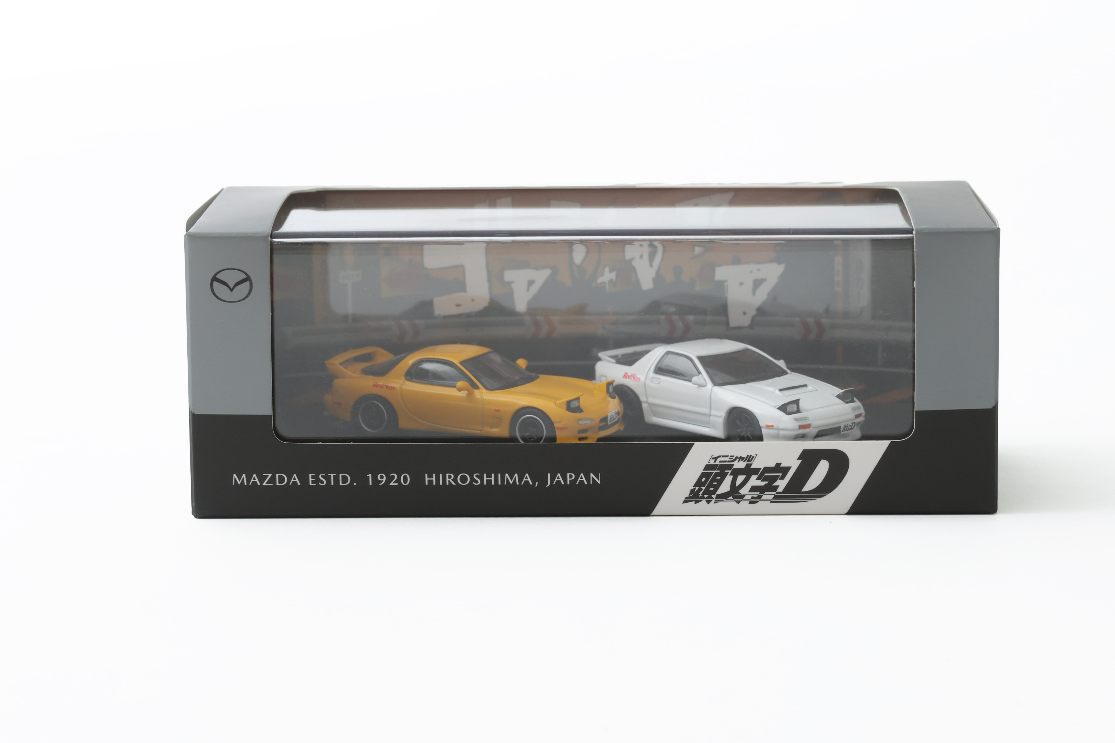 MAZDA日本原廠精品 1/64 頭文字D RX-7(FC/FD) 模型雙車組