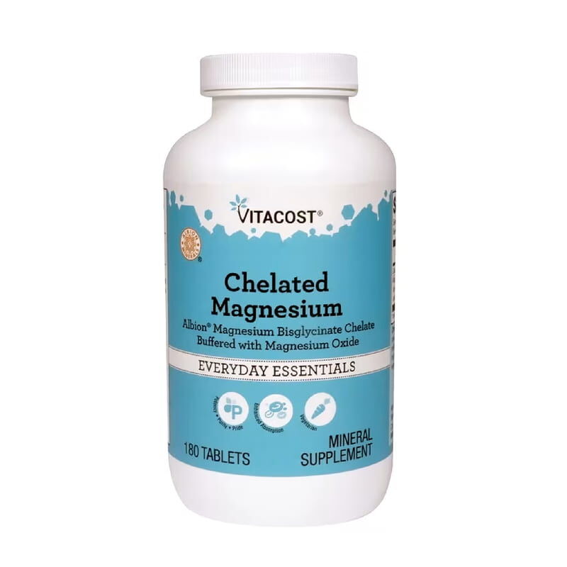 [現貨] Vitacost 螯合甘胺酸鎂 200mg 180錠 Chelated Magnesium