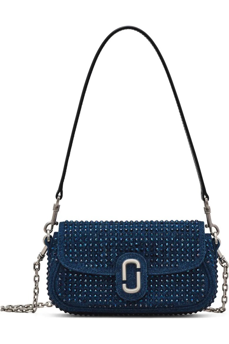 【直播】Marc Jacobs LX1022281 水晶裝飾牛仔斜咩袋