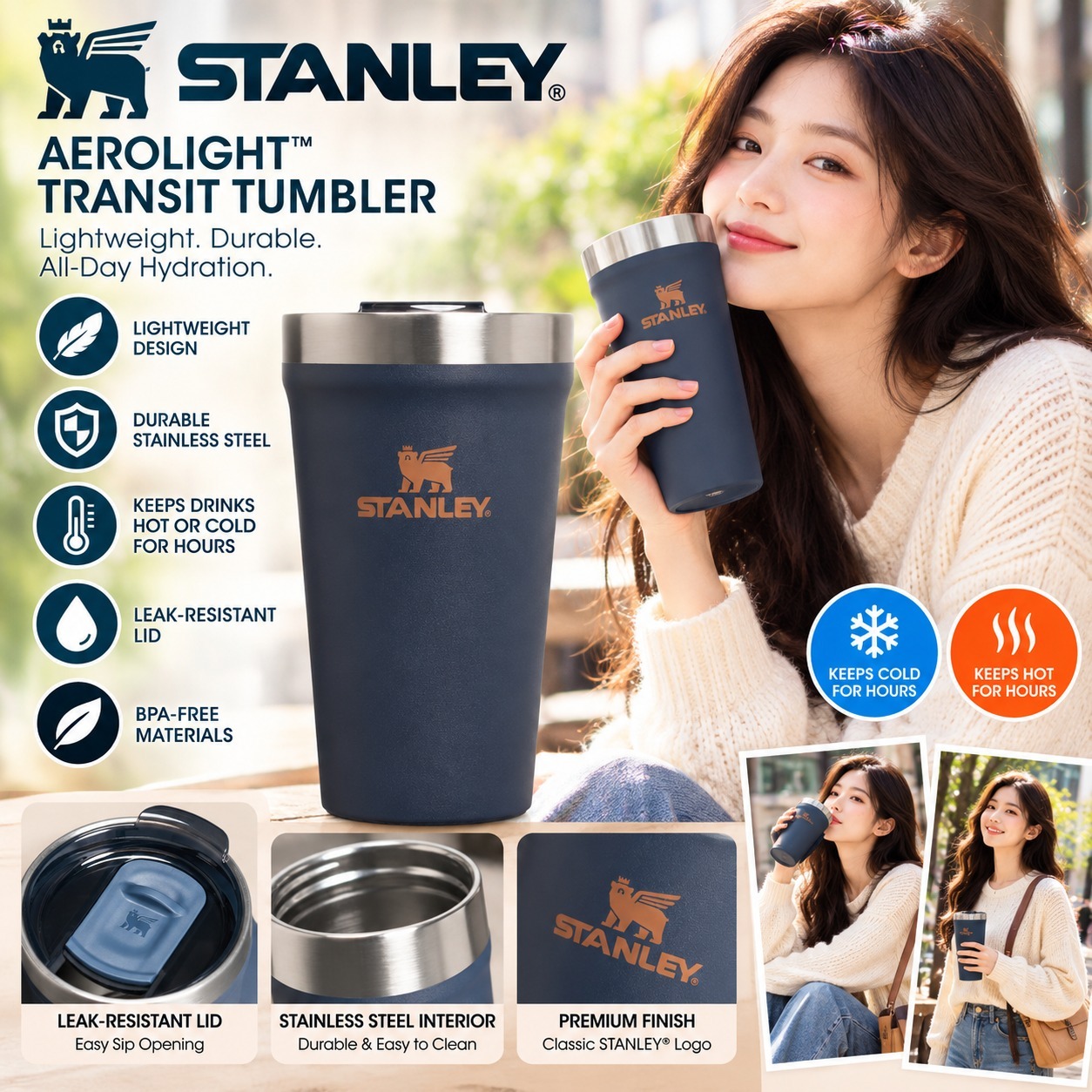 【直播】LX1023726 STANLEY Everyday Tumbler with Lid 16 oz