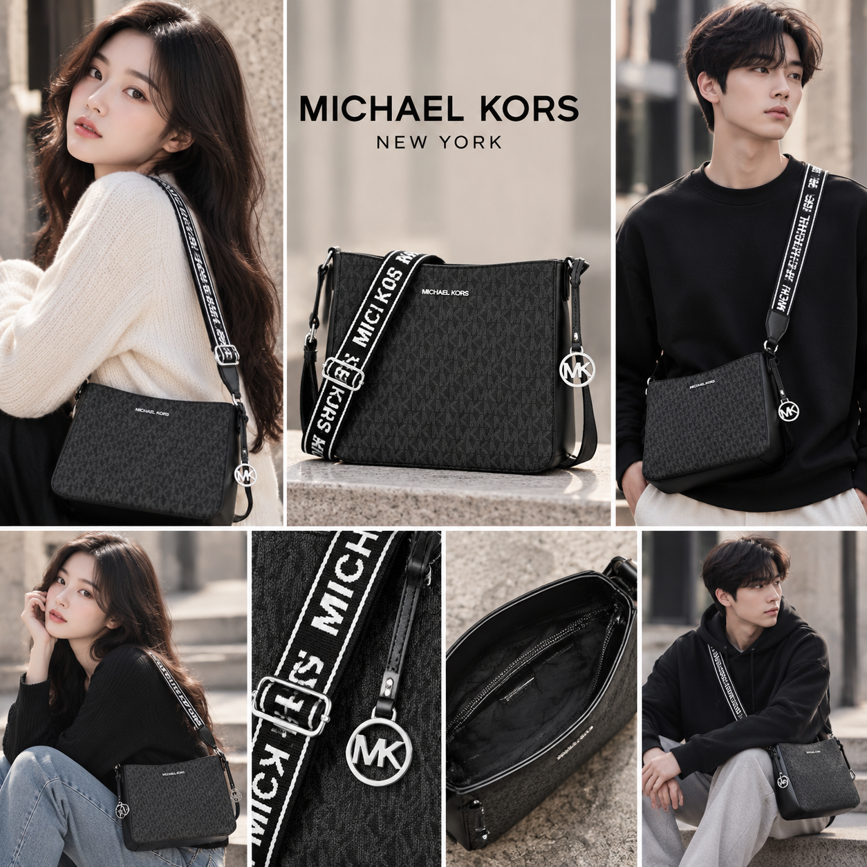 【直播】Michael Kors LX1022255 斜孭袋 (黑色)