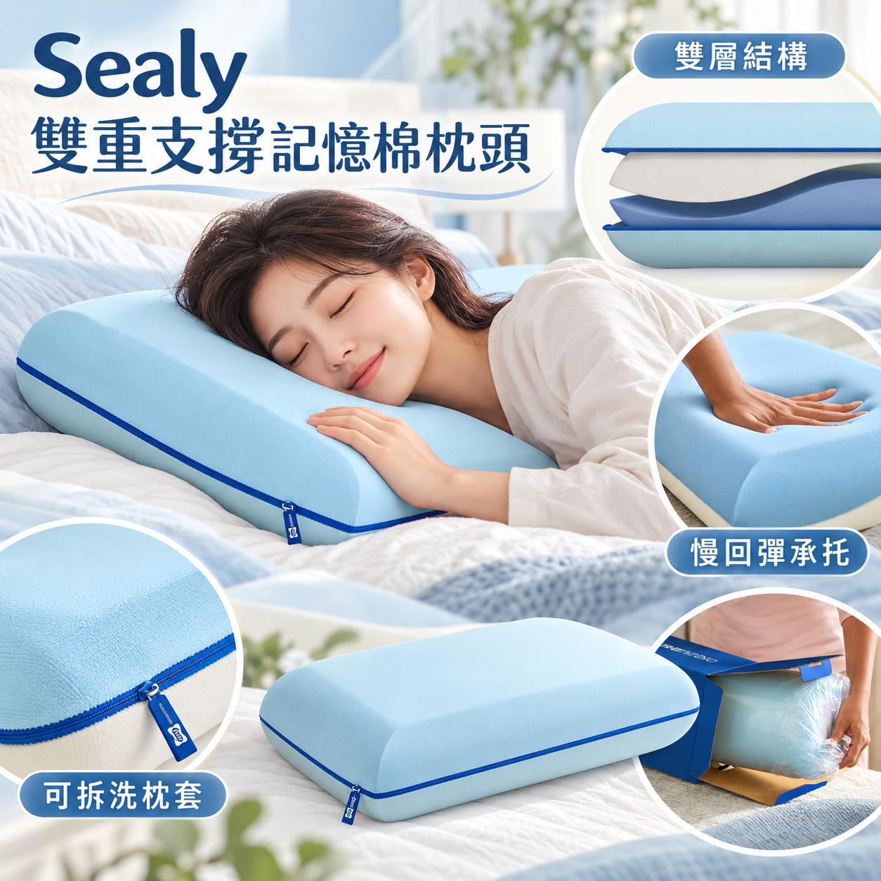 【預購】Sealy N102401 雙重支持記憶綿枕