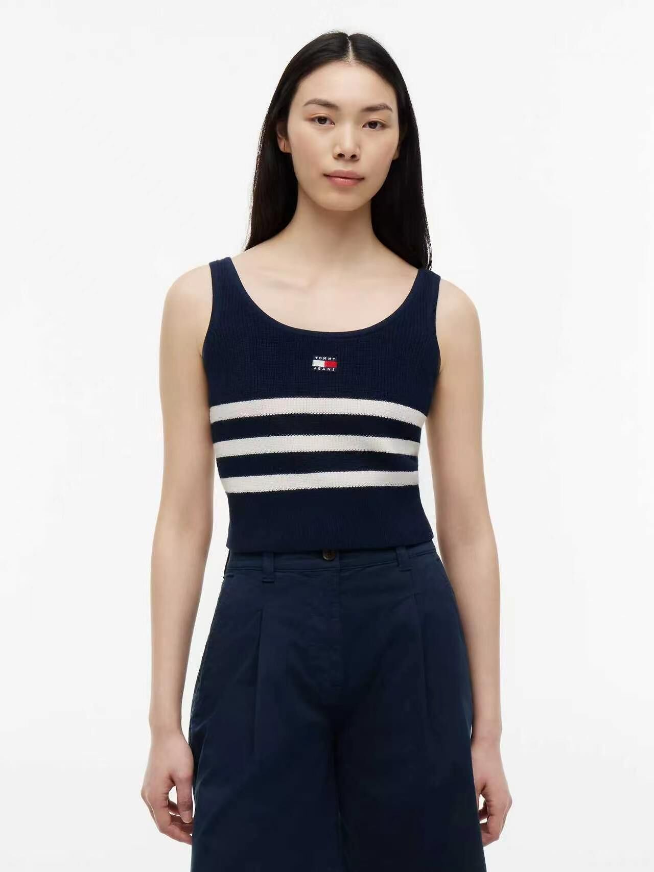 【預購】Tommy Jeans N102404 女裝條紋毛衣背心