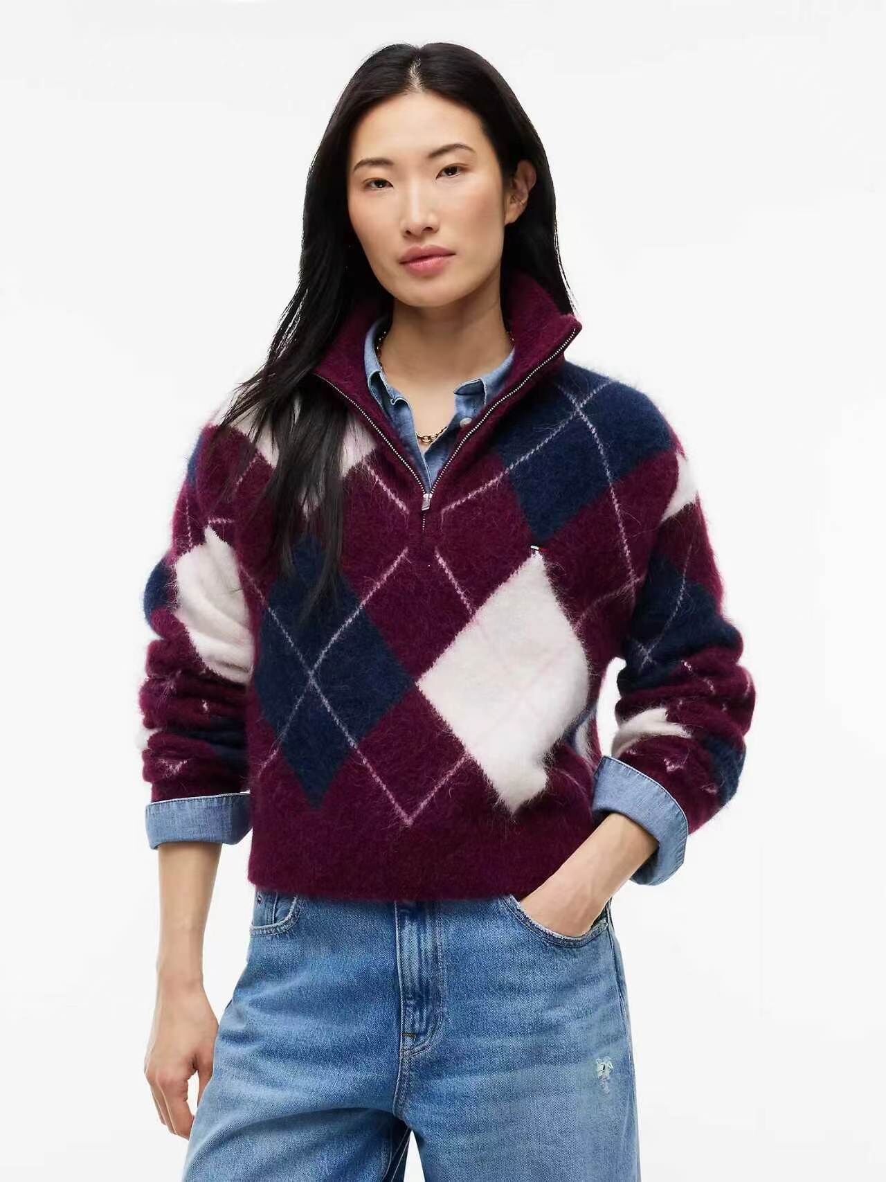 【預購】Tommy Hilfiger N102407 女裝半拉鏈長袖毛衣