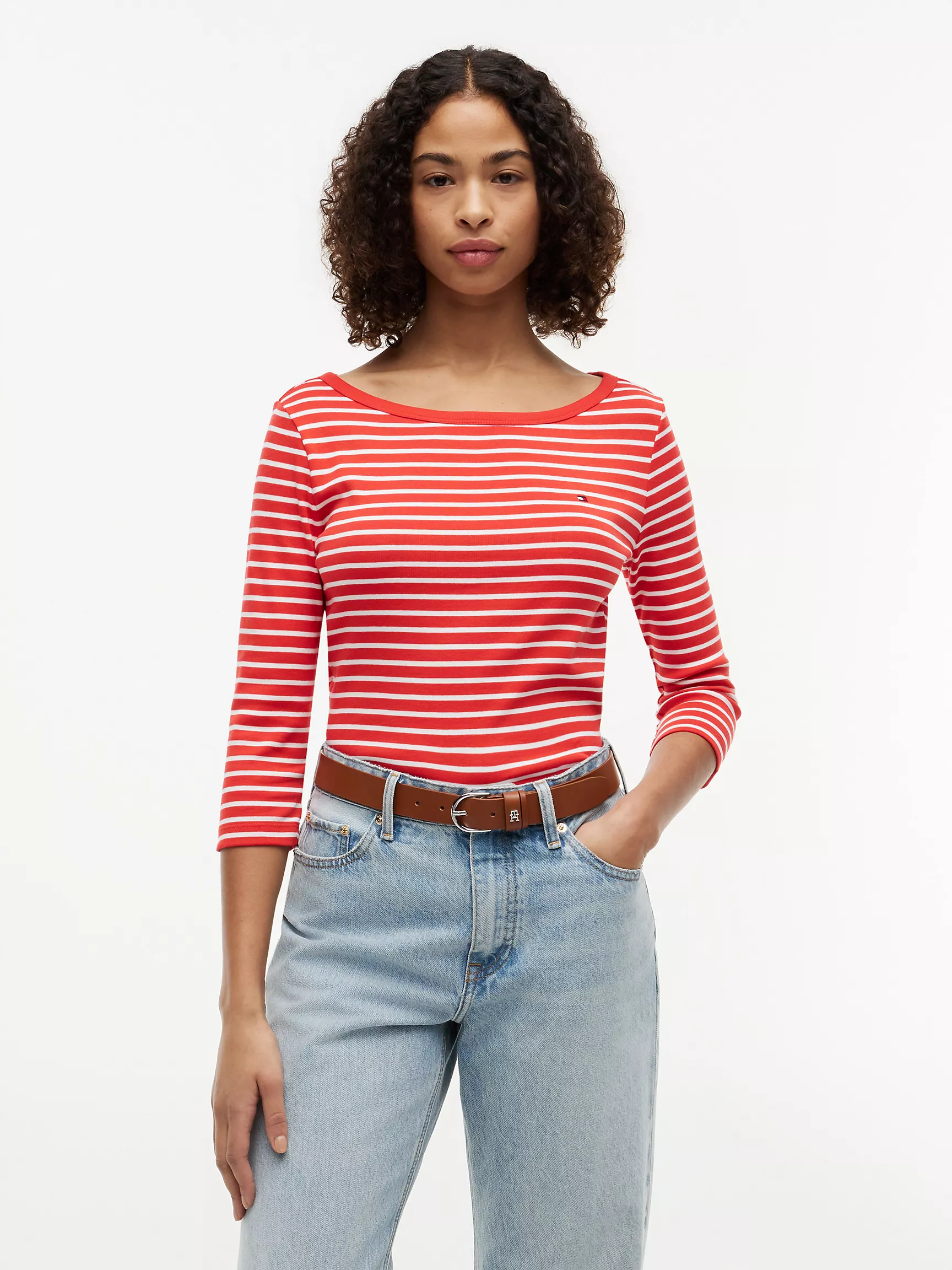 【預購】Tommy Hilfiger N102411 女裝條紋長袖上衣 (紅白條紋)