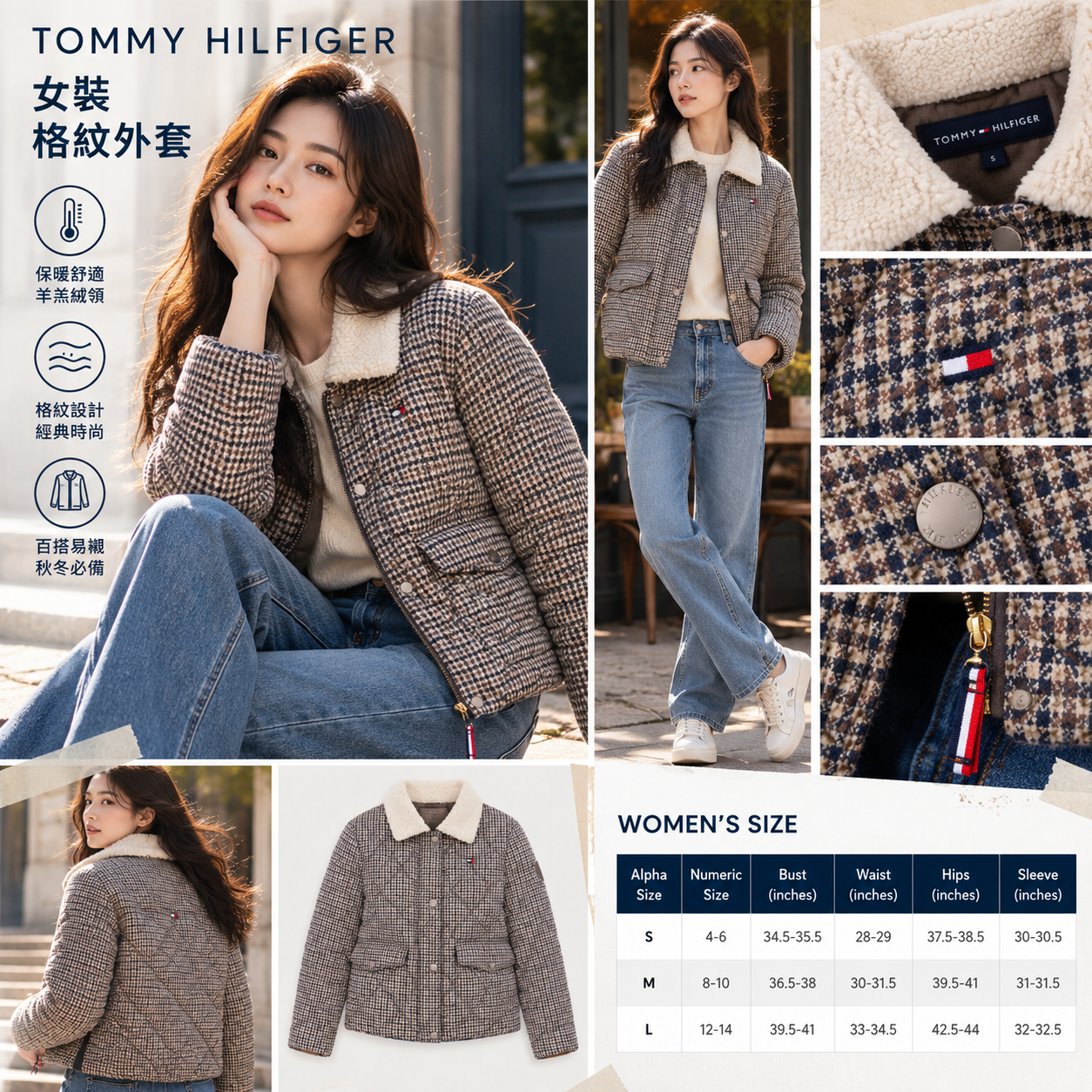 【預購】Tommy Hilfiger N102417 女裝格紋外套