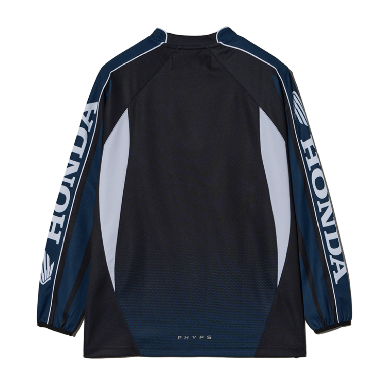 【代購】本田 HONDA PHYSICAL EDUCATION Motorcycle Piping Jersey Blue 機車包邊線條長袖球衣