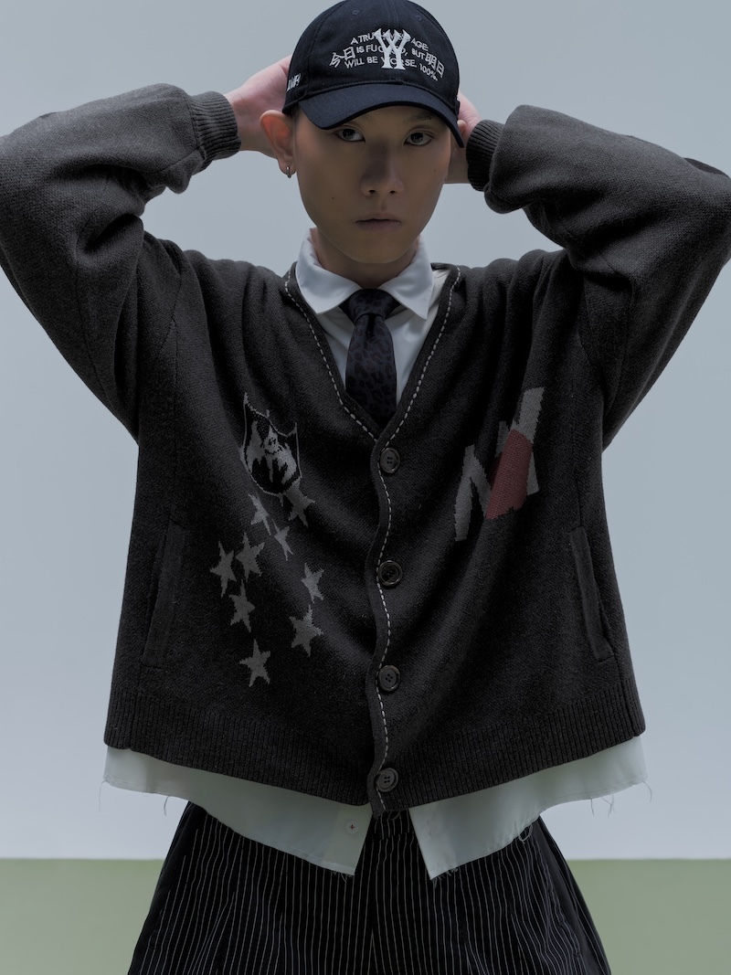 Wall Of Sound - 2:14/“COKEHEAD” FANTASYLAND CARDIGAN - DARK GRAY