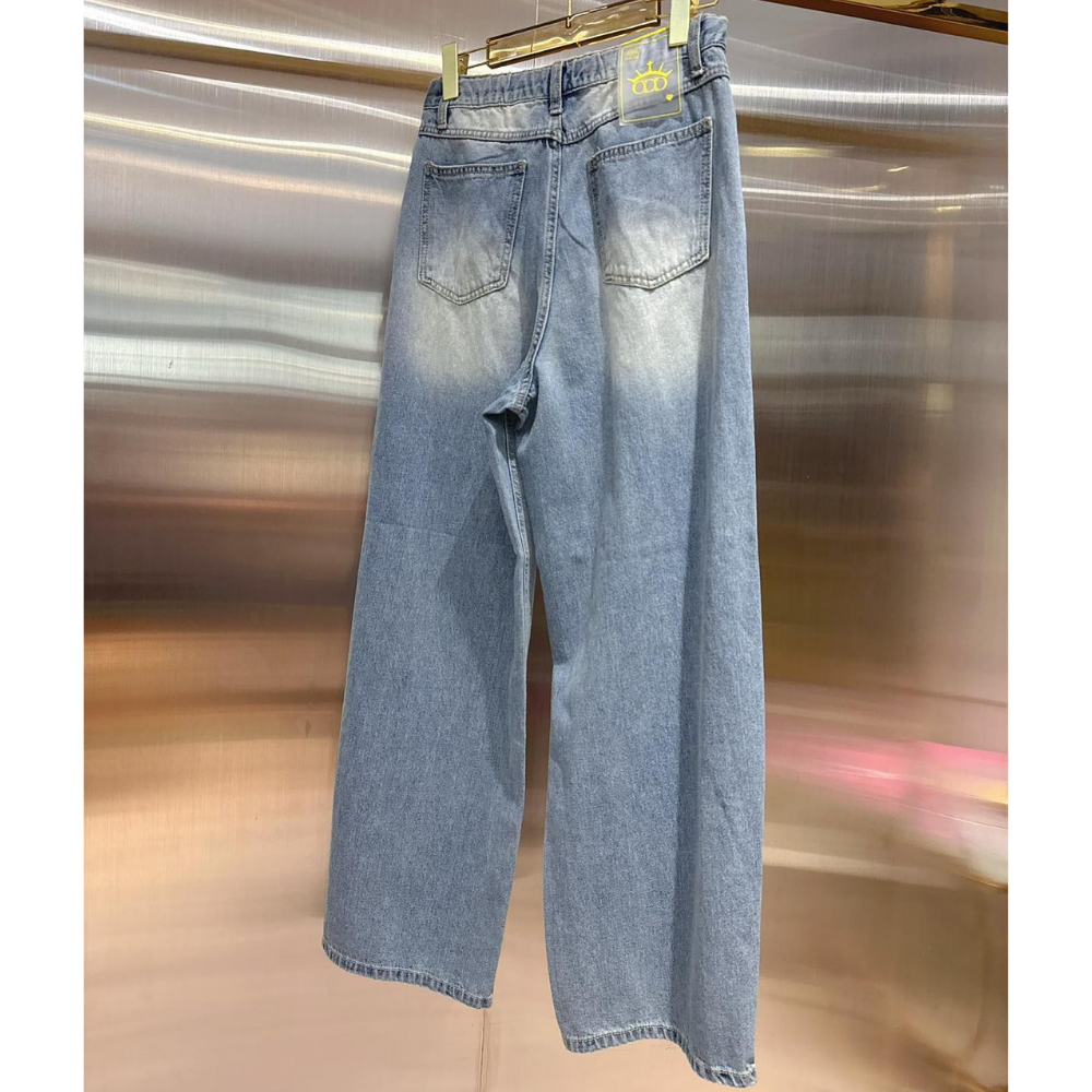 BOT-CCG1024-006 半橡筋腰洗水牛仔褲 (A6L-XL)