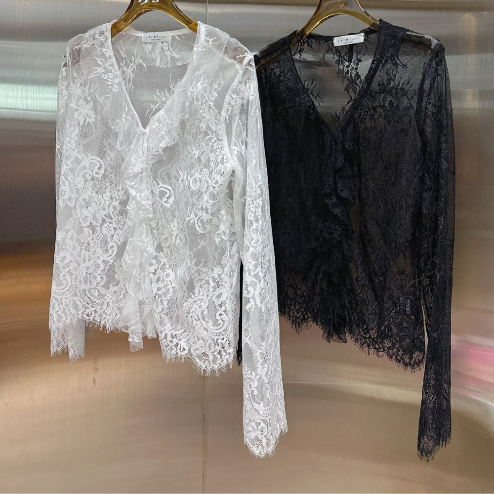 TOP-CCG1024-033 喱士Ruffle打底上衣 (A33白/B33黑)