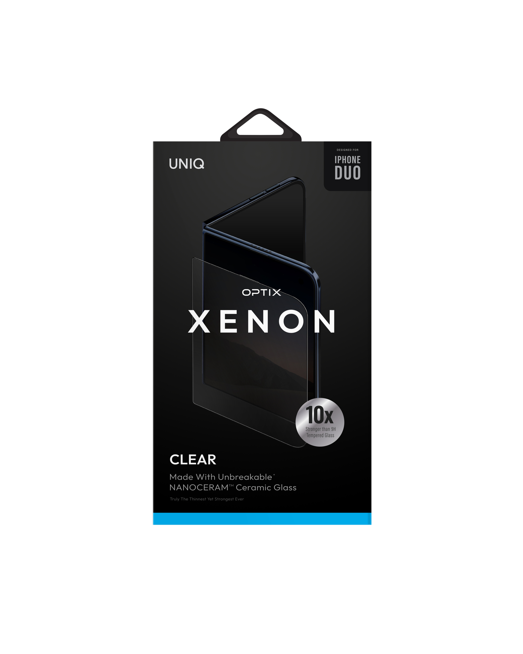UNIQ-OPTIX Xenon Clear NanoCream™ iPhone 18 Duo 陶瓷抗破碎耐防刮防指紋玻璃螢幕保護貼