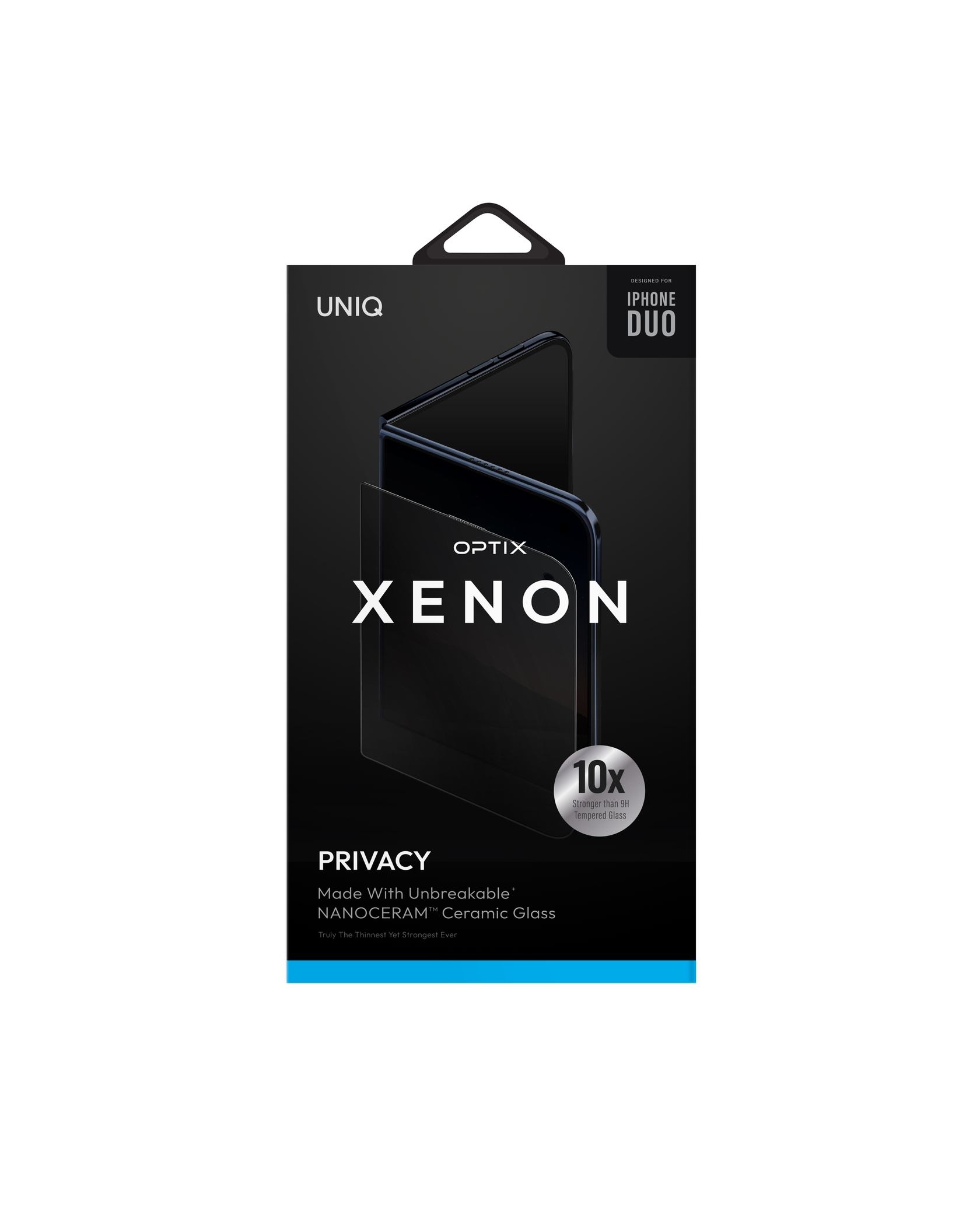 UNIQ-OPTIX Xenon Privacy NanoCream™ iPhone 18 Duo 陶瓷抗破碎防窺玻璃螢幕保護貼